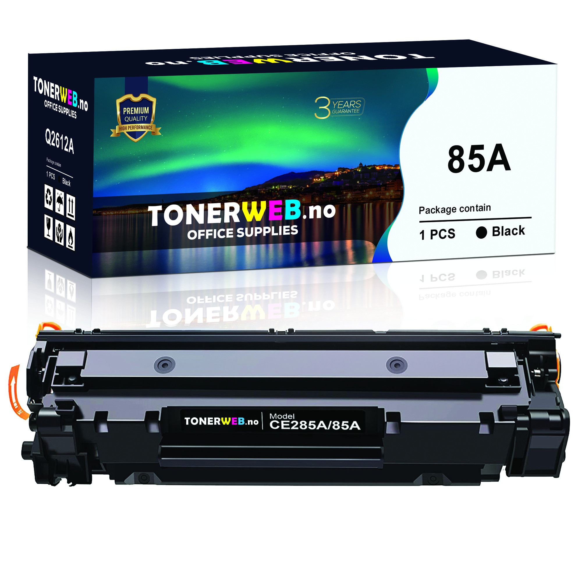 HP 85A BK (svart) toner 1600 sider - kompatibel
