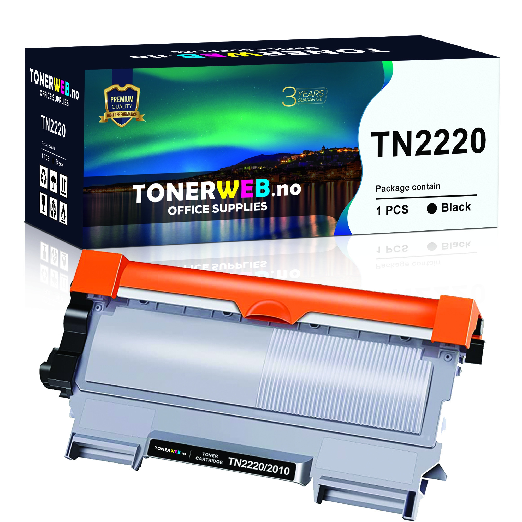 Brother TN2220 BK (svart) toner 2600 sider - kompatibel