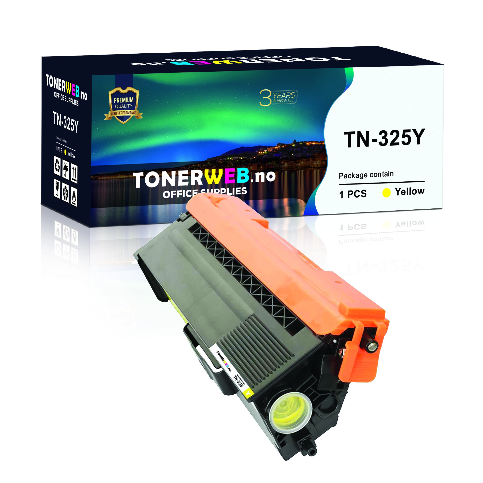 Brother TN325 Y (gul) toner 3500 sider - kompatibel