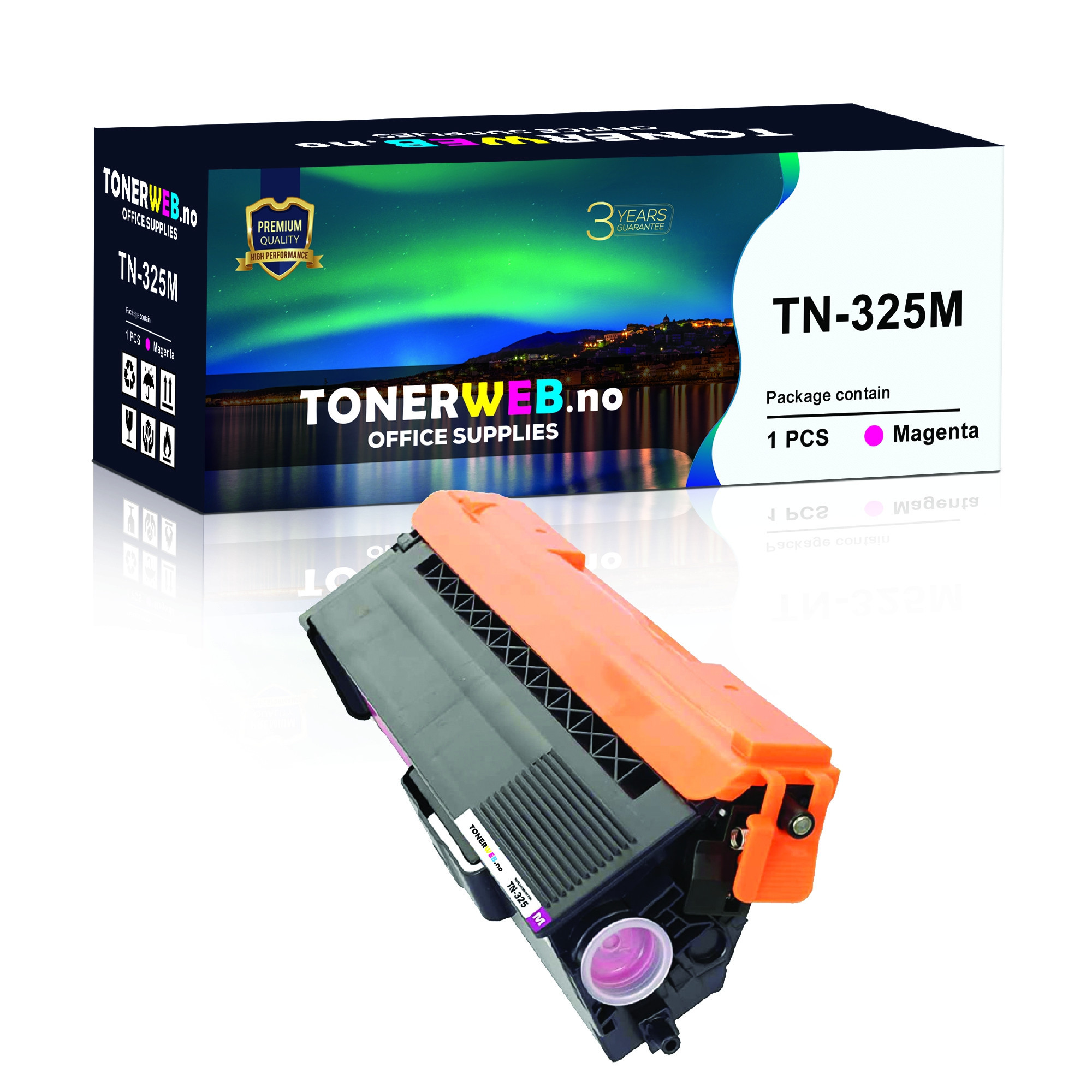 Brother TN325 M (magenta) toner 3500 sider - kompatibel