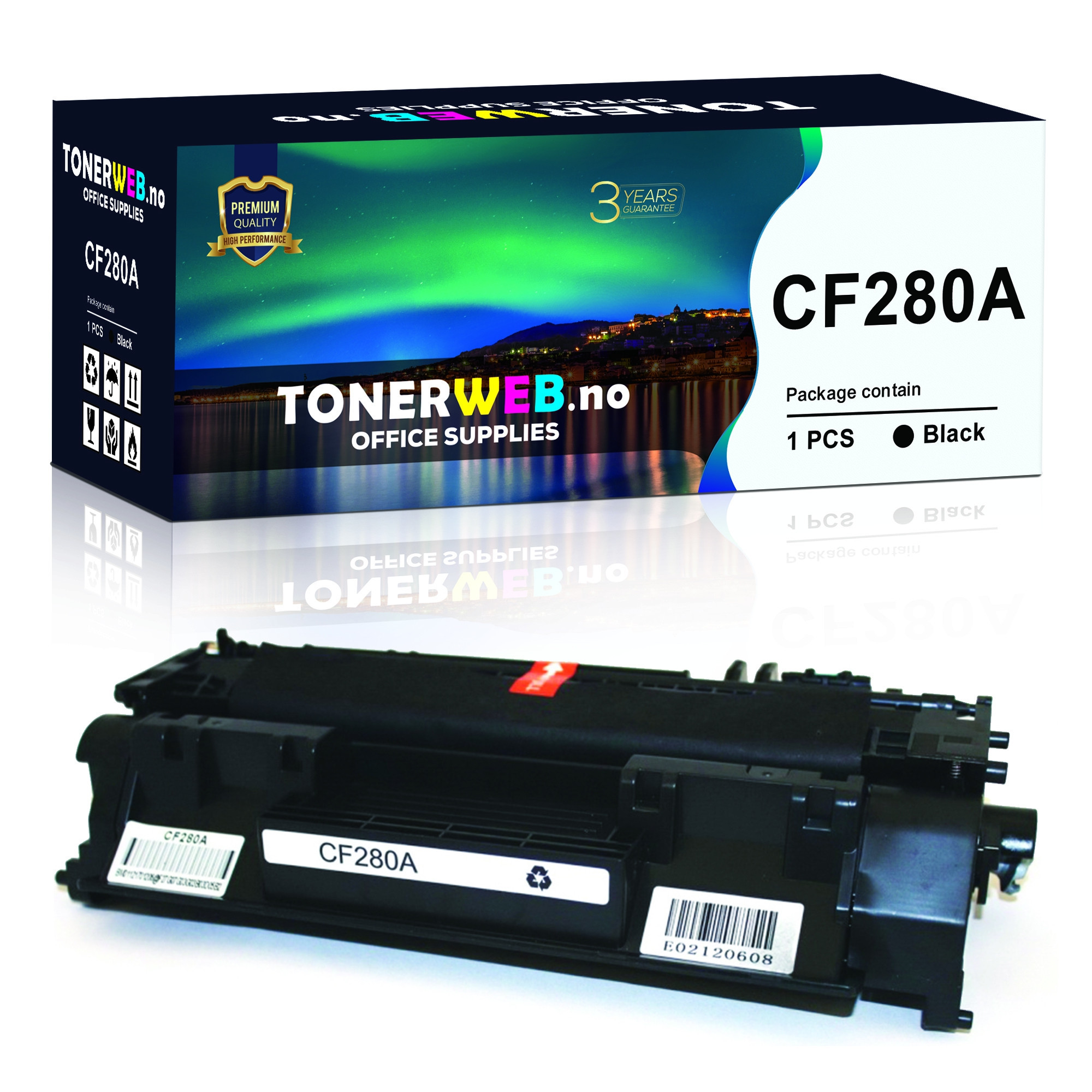 HP 80A BK (svart) toner 2700 sider - kompatibel