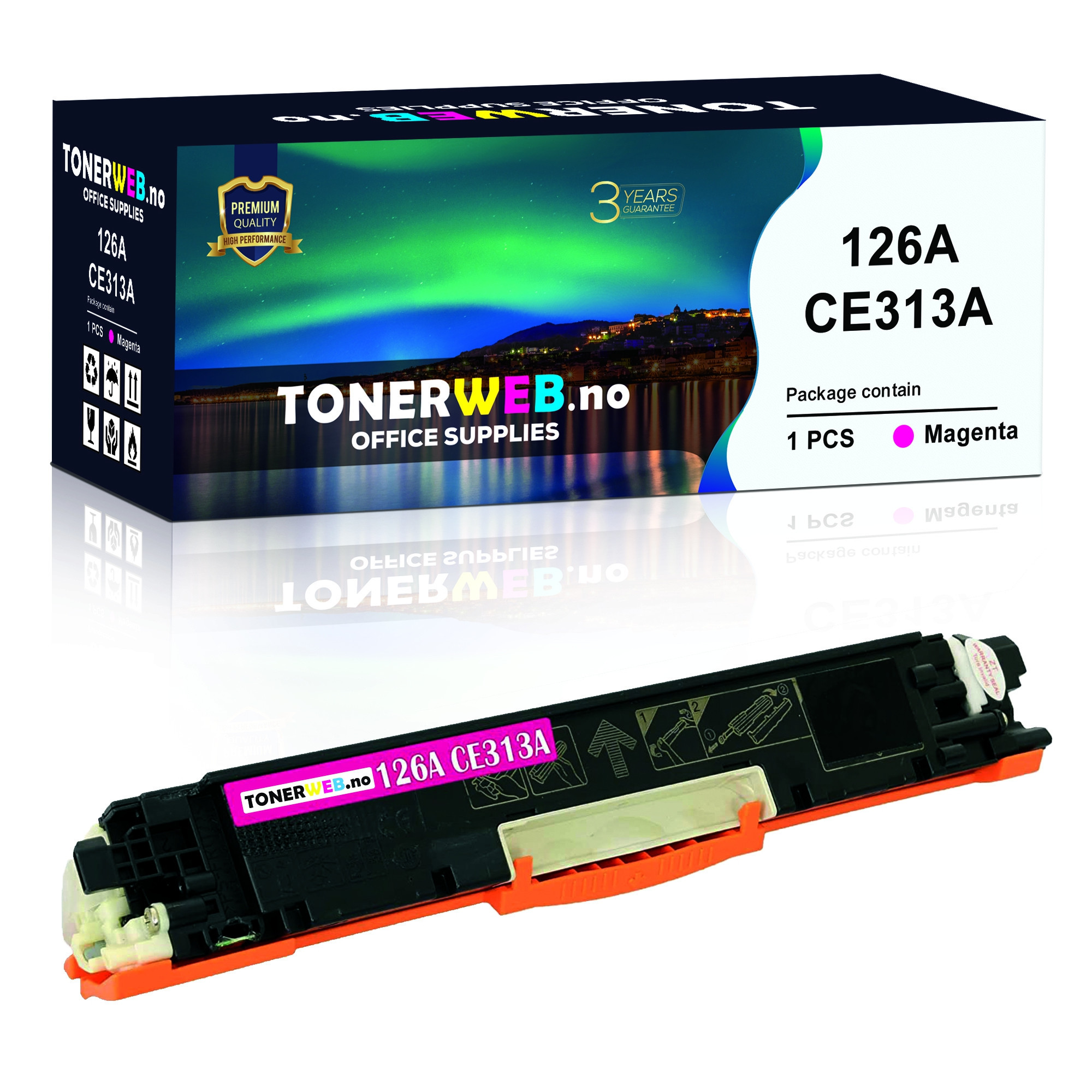 HP 126A M (magenta) toner 1000 sider - kompatibel