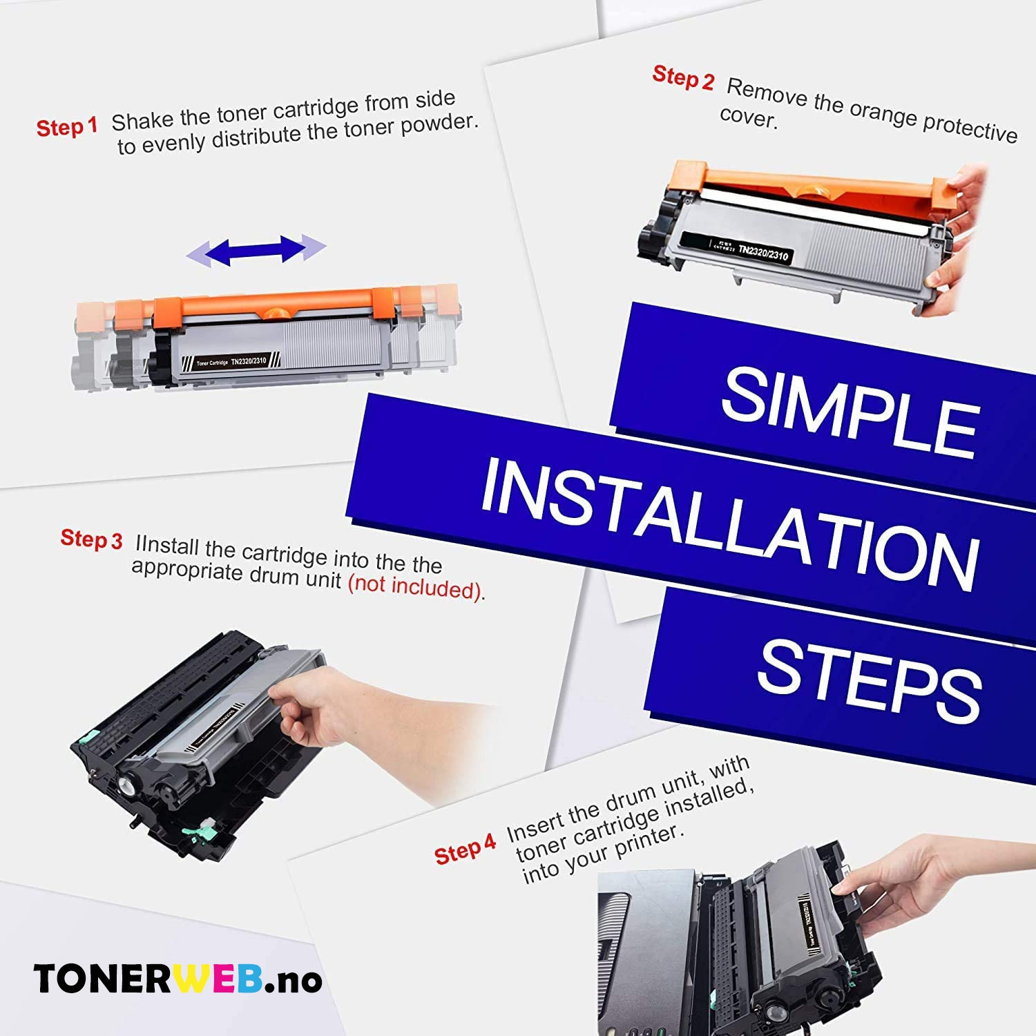 Brother TN2320 BK (svart) toner 2600 sider - kompatibel