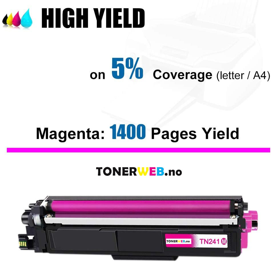 Brother TN241 M (magenta) toner 1400 sider - kompatibel