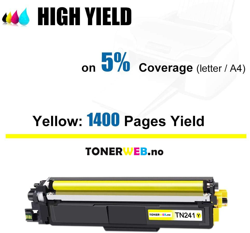 Brother TN241 Y (gul) toner 1400 sider - kompatibel