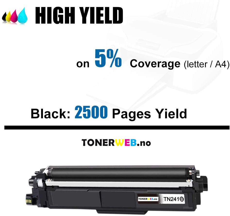 Brother TN241 BK (svart) toner 2500 sider - kompatibel