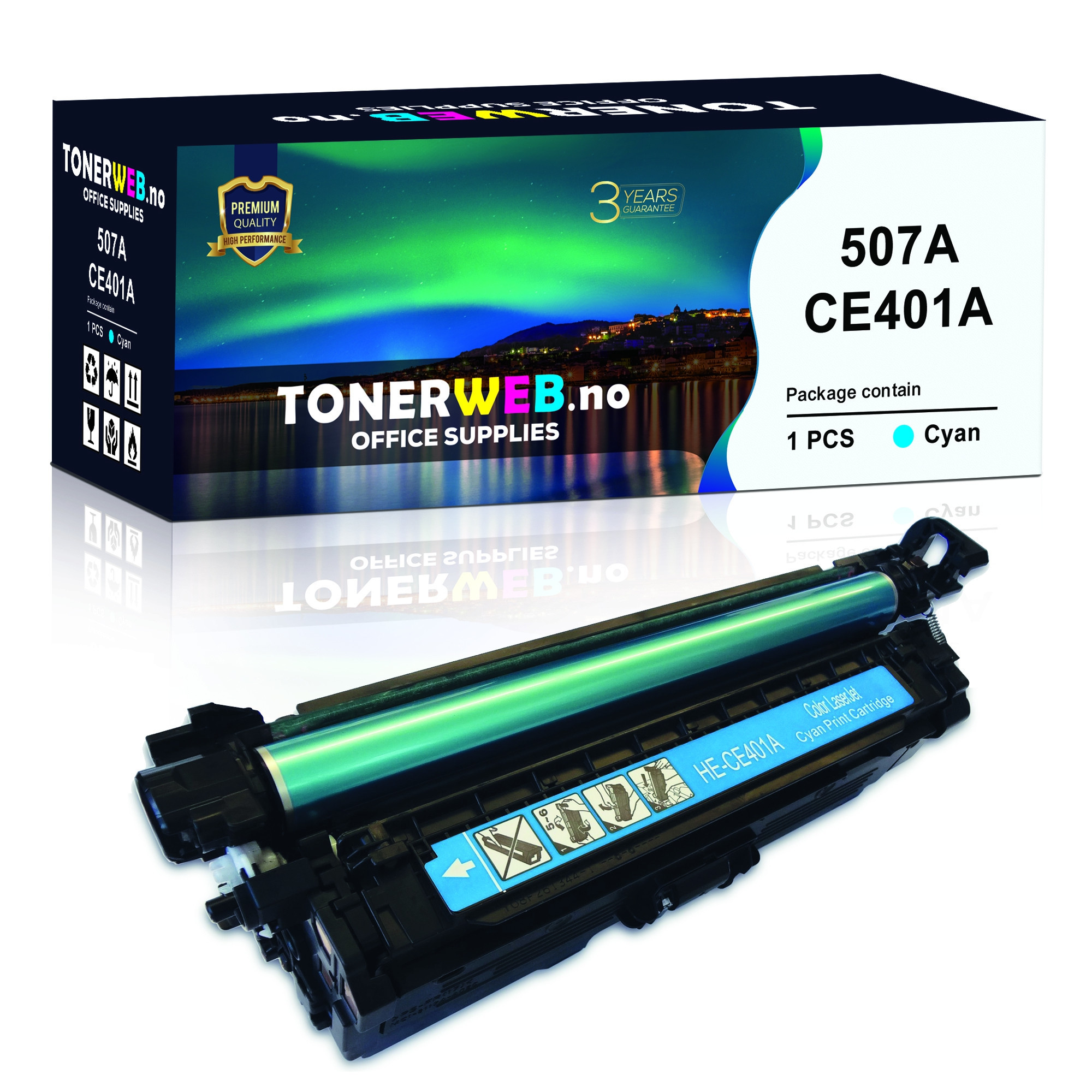 HP 507A C (cyan) toner 6000 sider - kompatibel