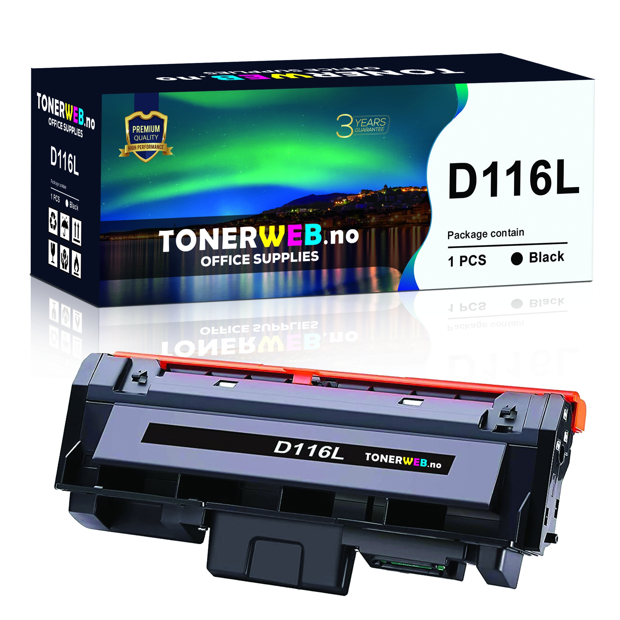 Samsung MLT-D116L BK (svart) toner 3000 sider - kompatibel