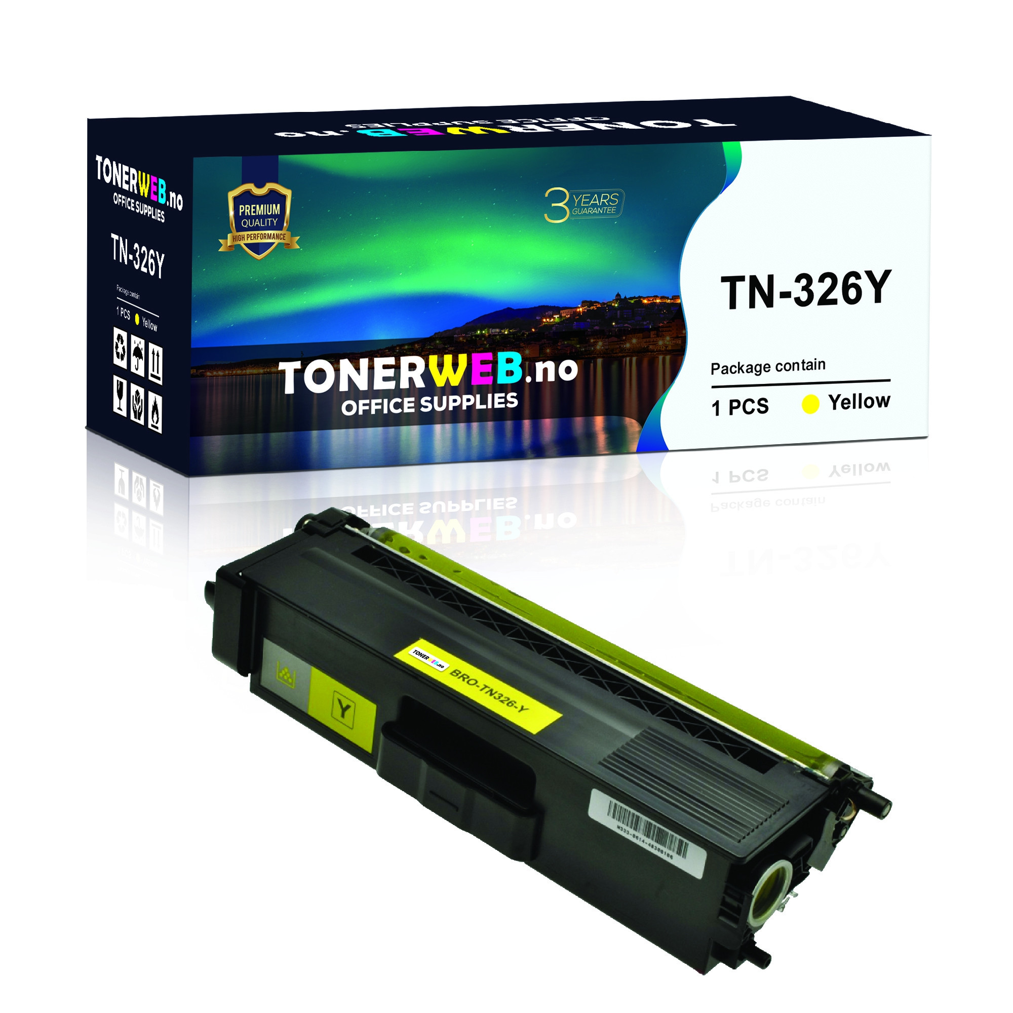 Brother TN326 Y (gul) toner 3500 sider - kompatibel