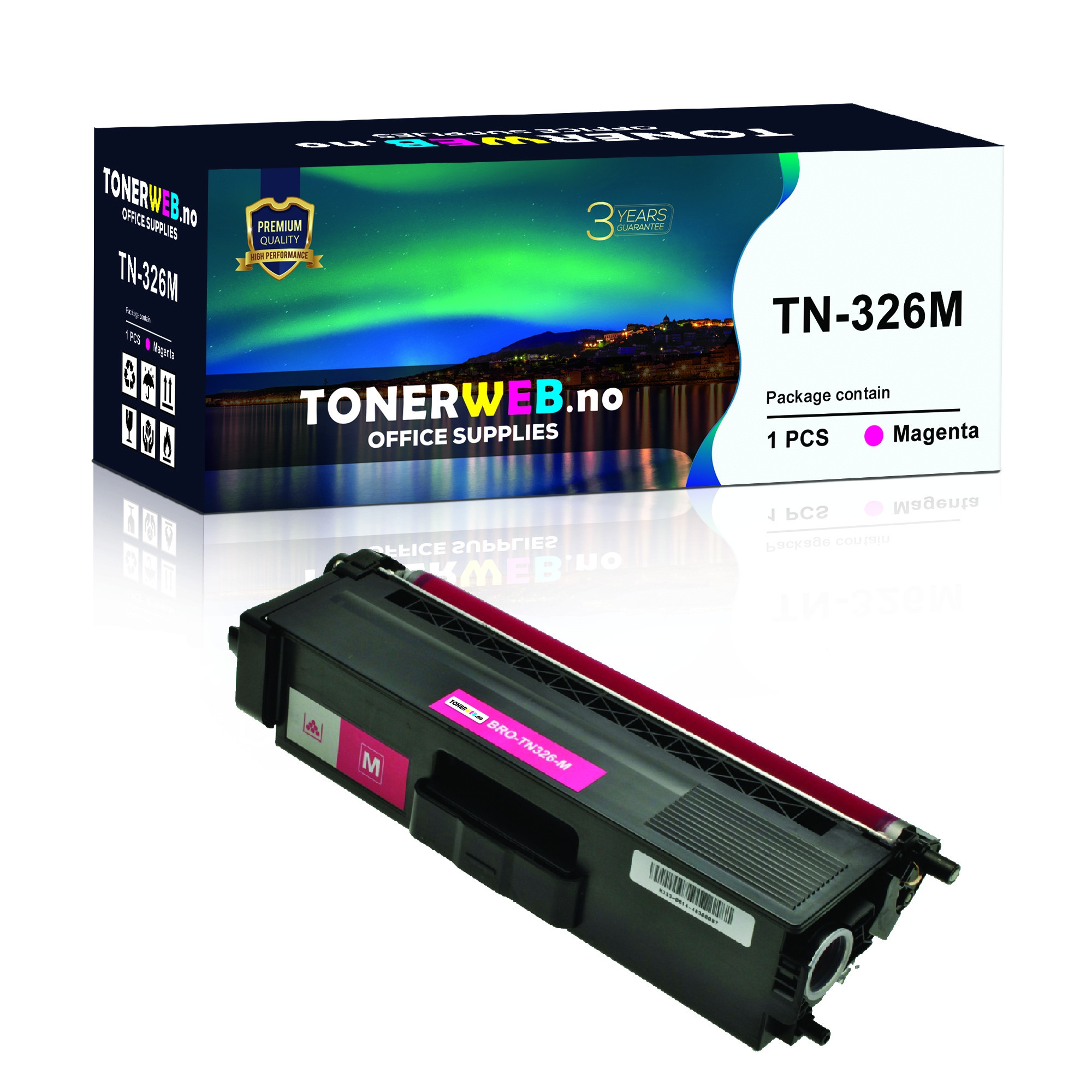 Brother TN326 M (magenta) toner 3500 sider - kompatibel