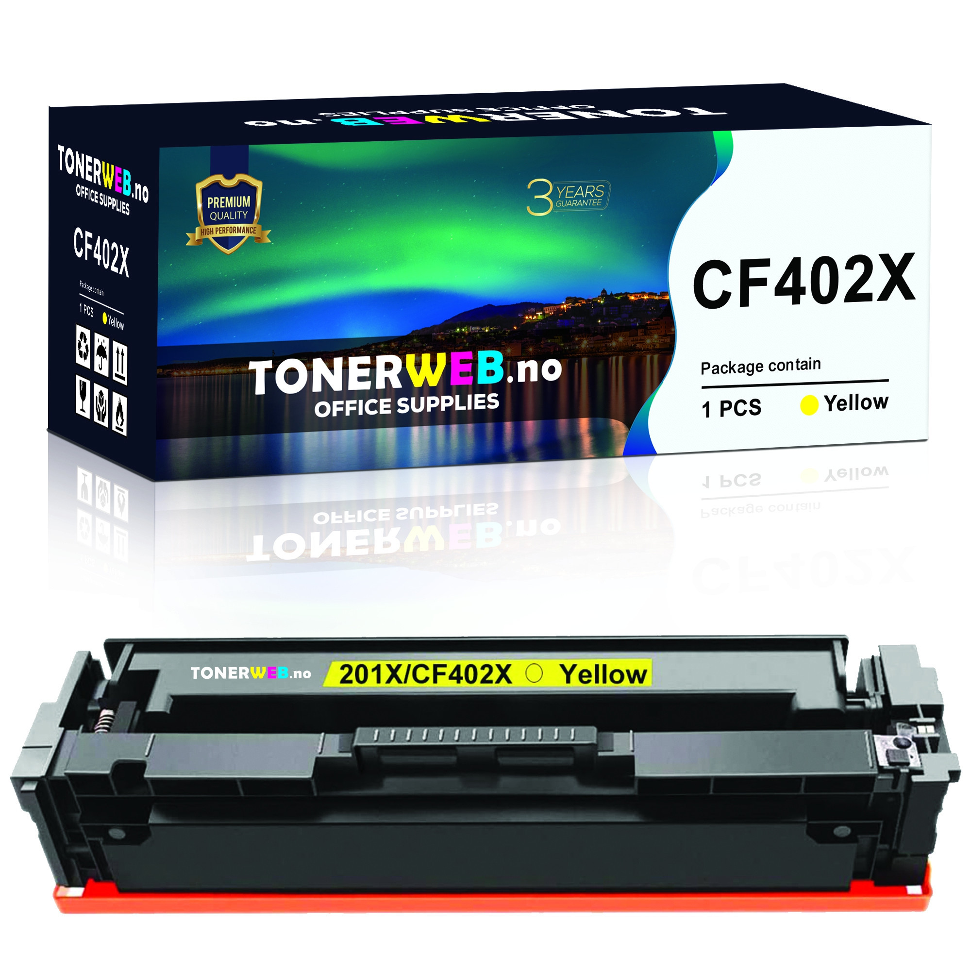 HP 201X Y (gul) toner 2300 sider - kompatibel