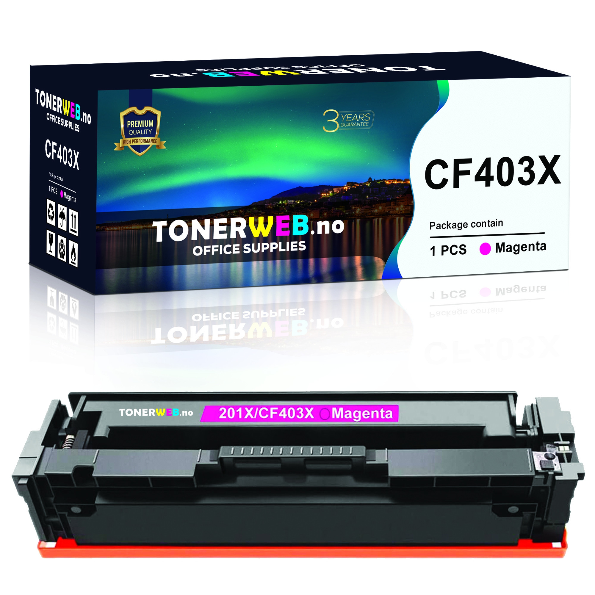 HP 201X M (magenta) toner 2300 sider - kompatibel