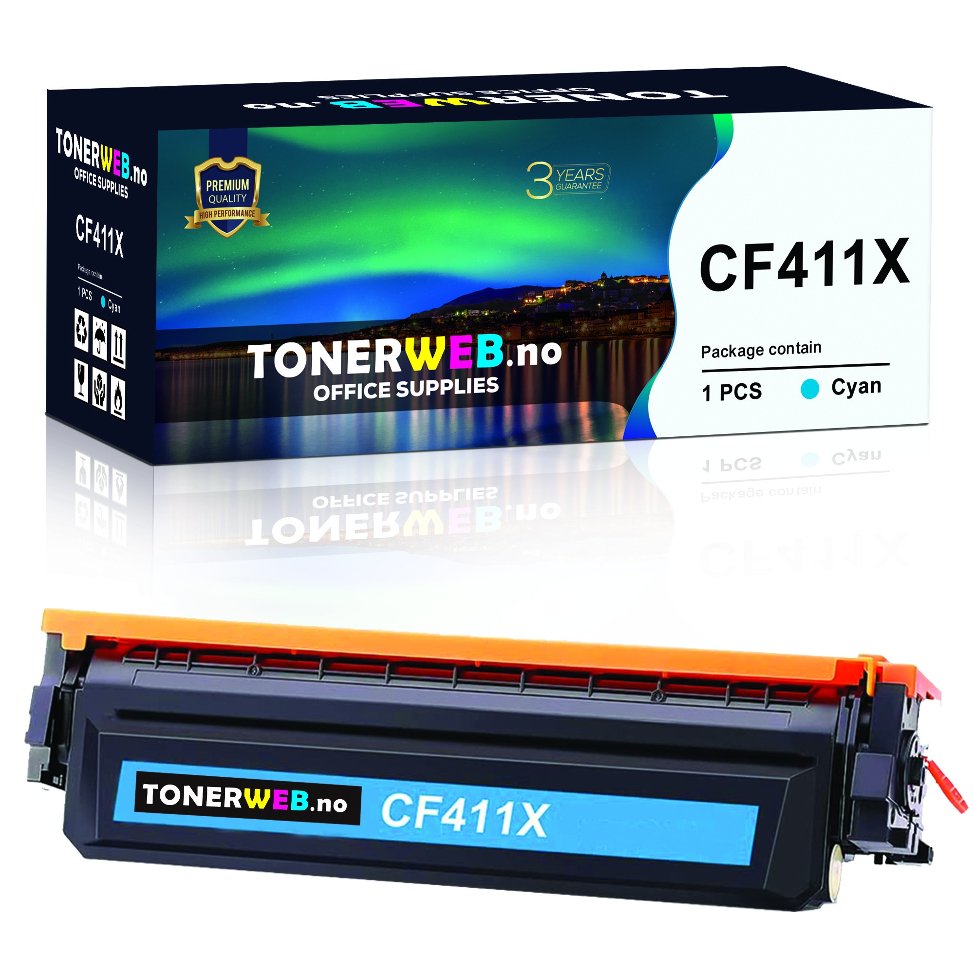 HP 411X C (cyan) toner 5000 sider - kompatibel