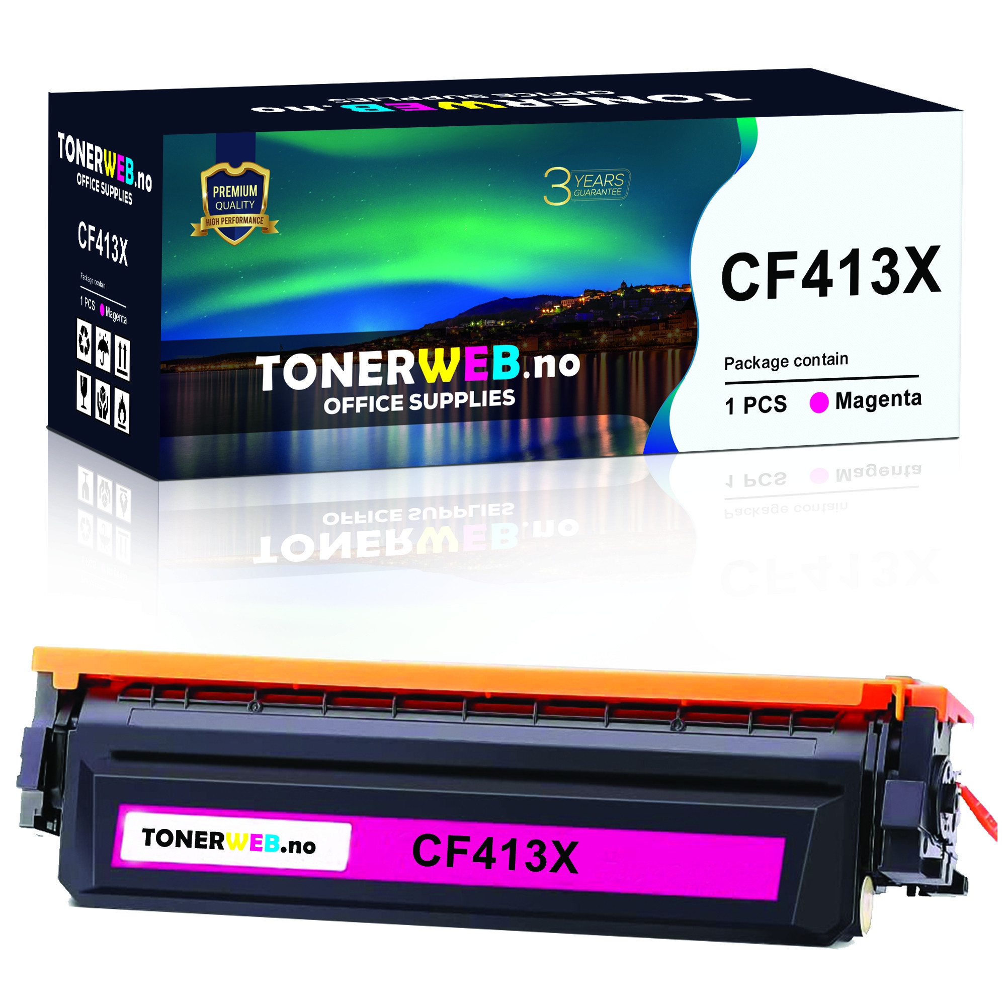 HP 413X M (magenta) toner 5000 sider - kompatibel