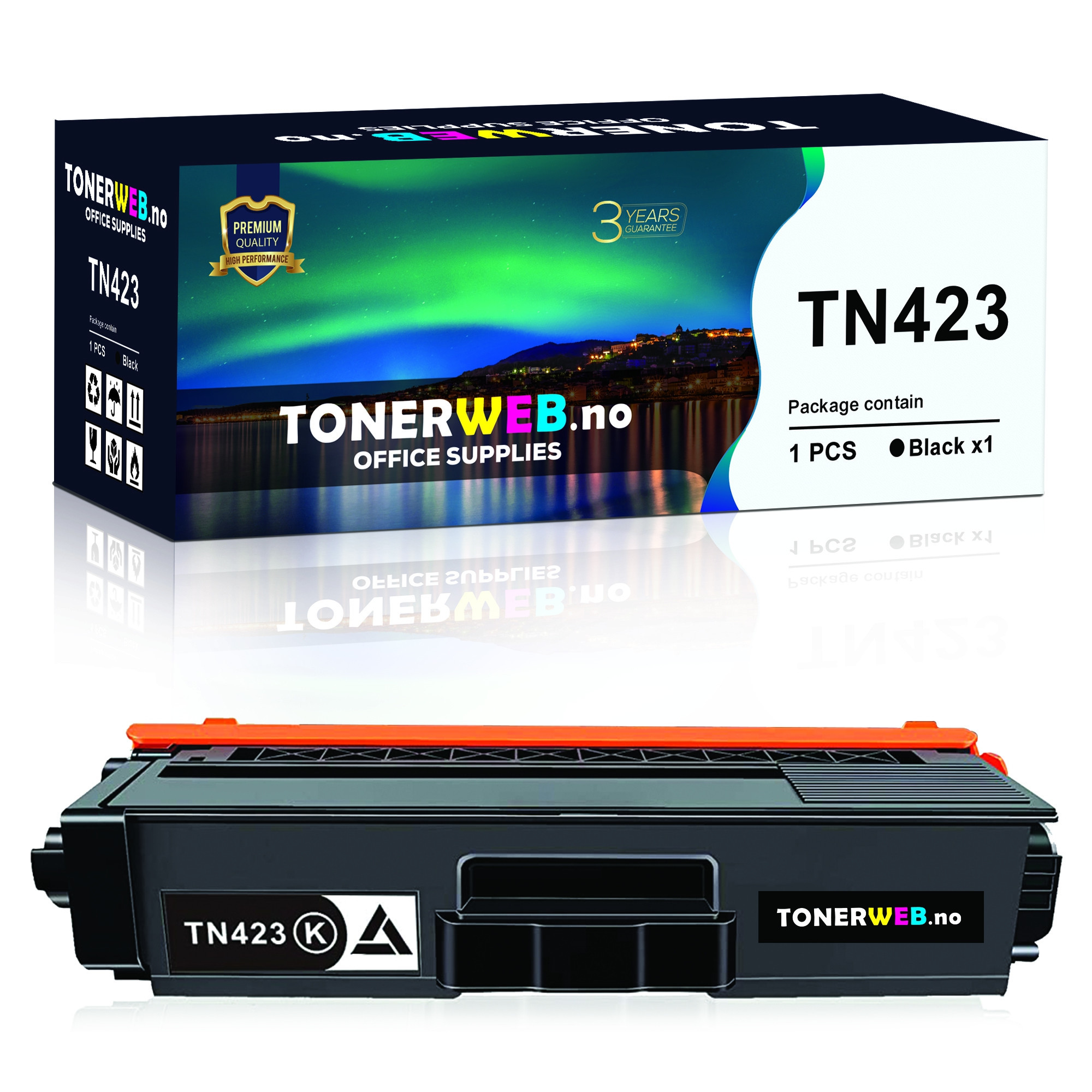 Brother TN423BK (svart) toner 6500 sider - kompatibel