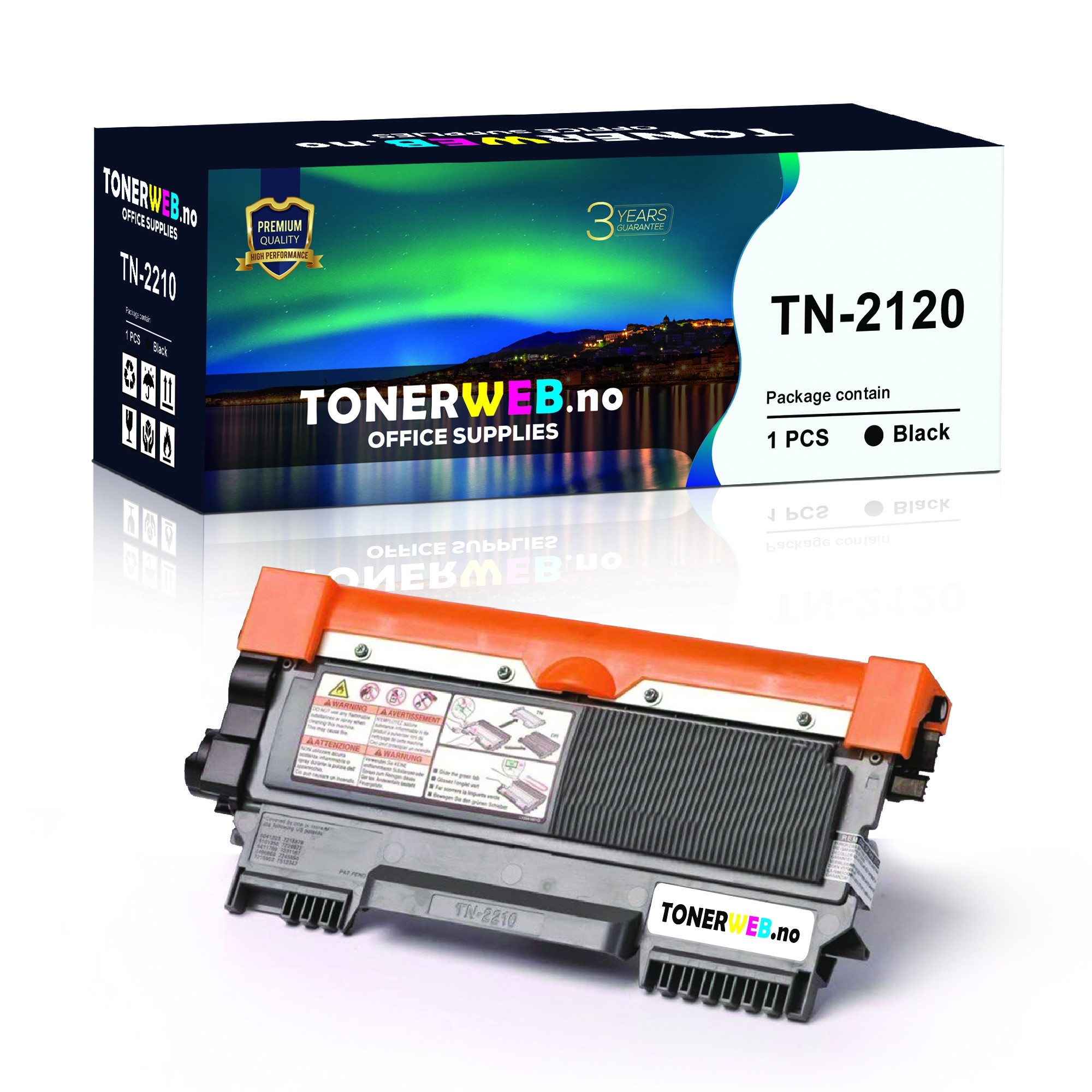 Brother TN2210 BK (svart) toner 1200 sider - kompatibel