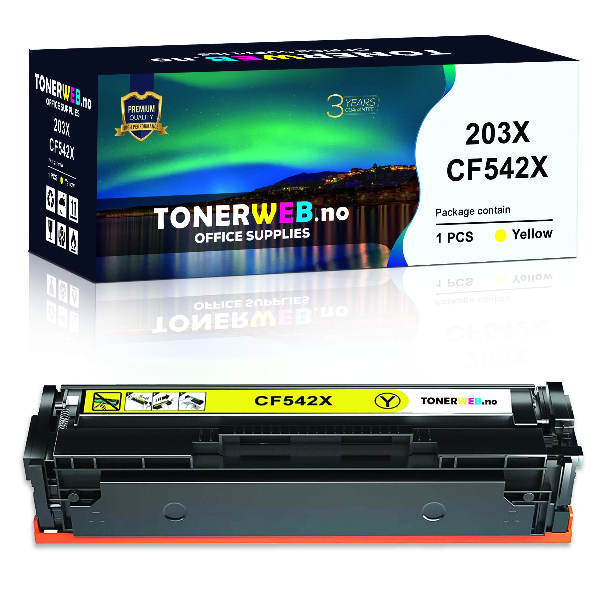 HP 203X Y (gul) toner 2500 sider - kompatibel