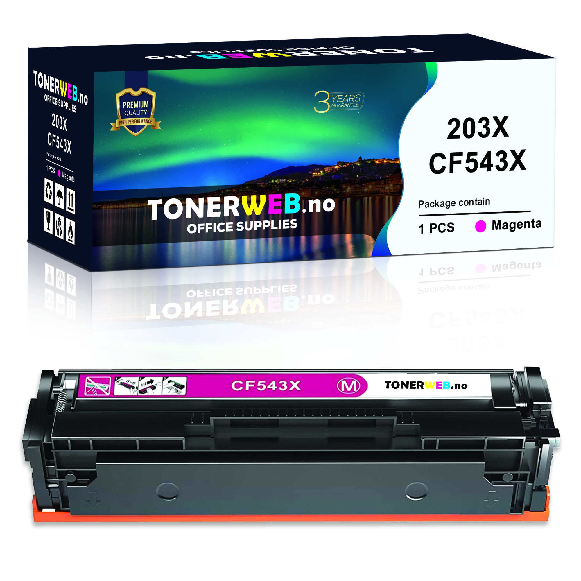 HP 203X M (magenta) toner 2500 sider - kompatibel