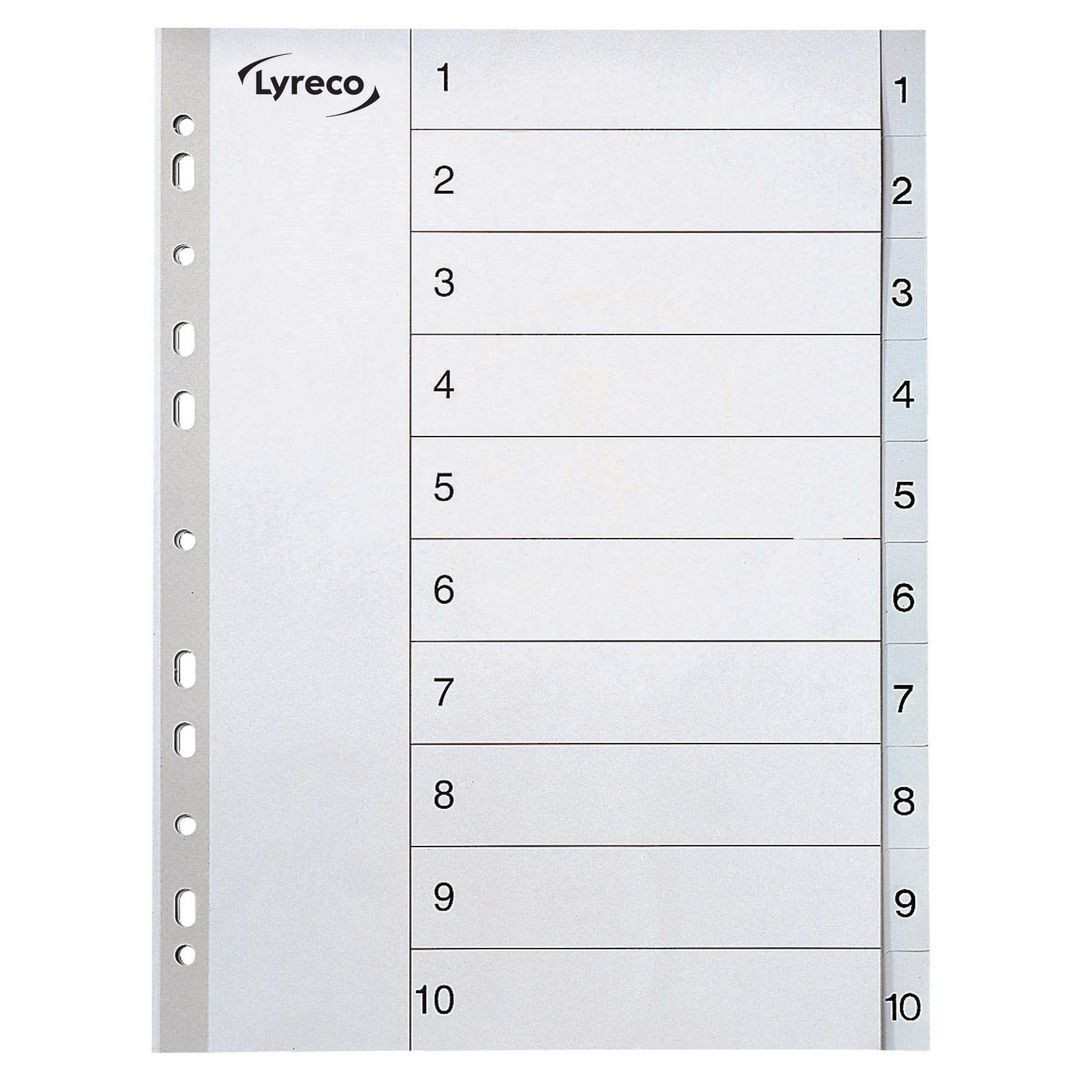 BildePlastregister LYRECO A4 PP 1-10 grå