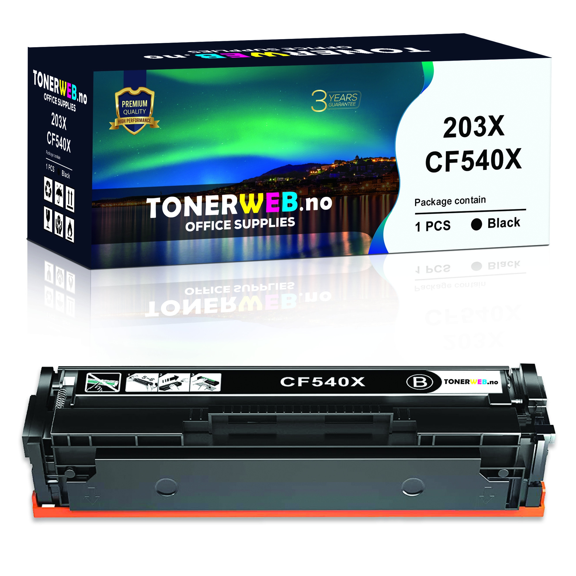 HP 203X BK (svart) toner 3200 sider - kompatibel