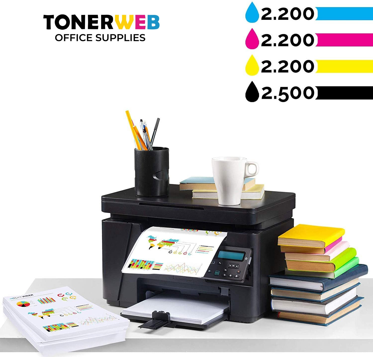 Brother TN241BK/TN245C/M/Y (cyan/magenta/gul) toner 4-pakk 4 x 2200 sider - kompatibel