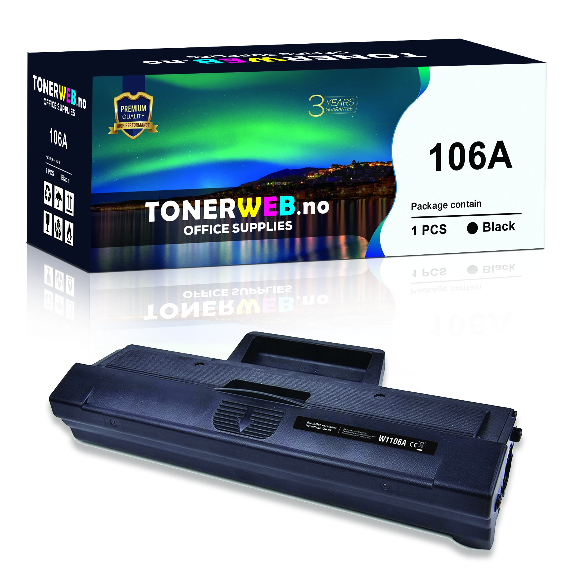 HP 106A BK (svart) toner 1000 sider - kompatibel
