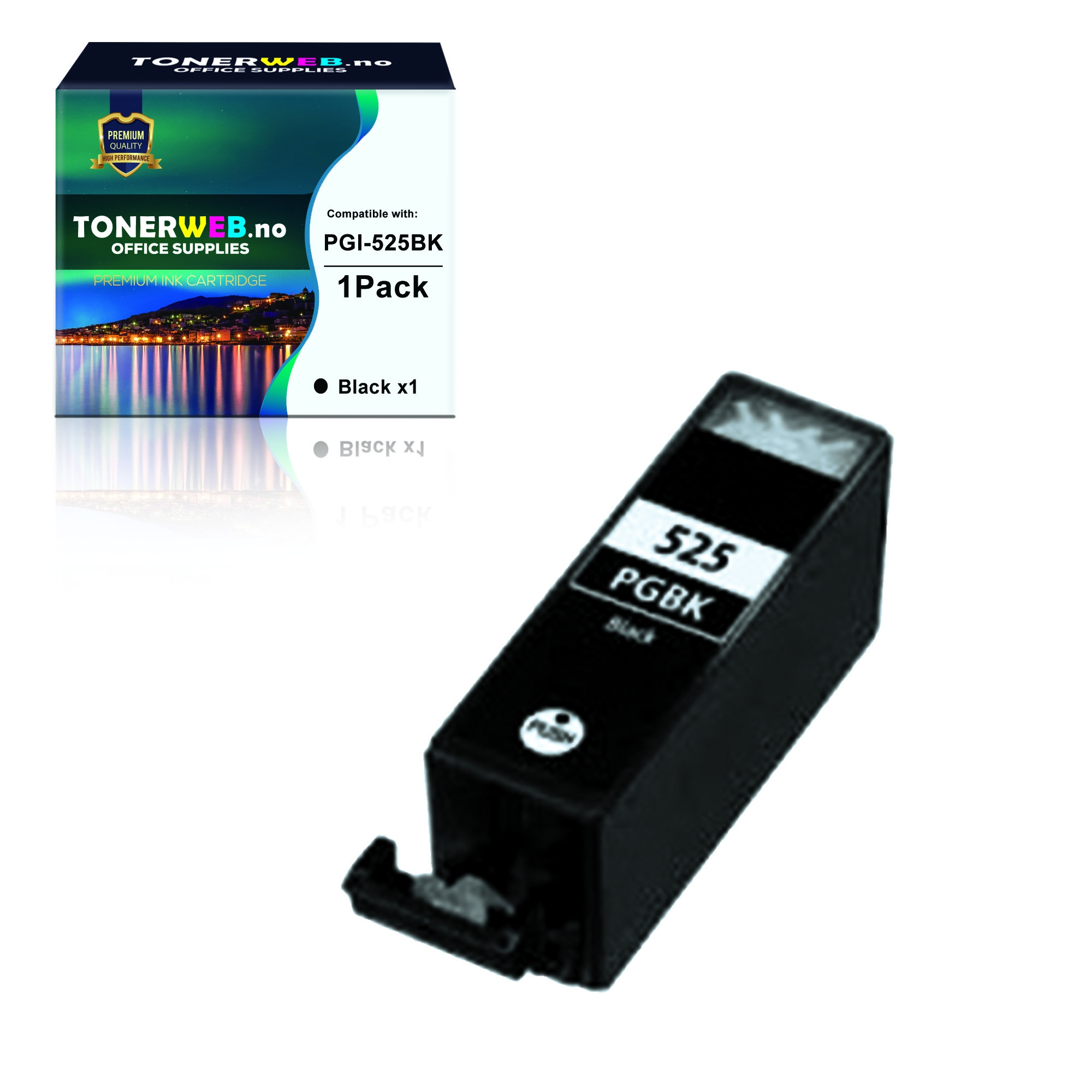Canon PGI-525 BK (svart) blekkpatron 19,4 ml - kompatibel