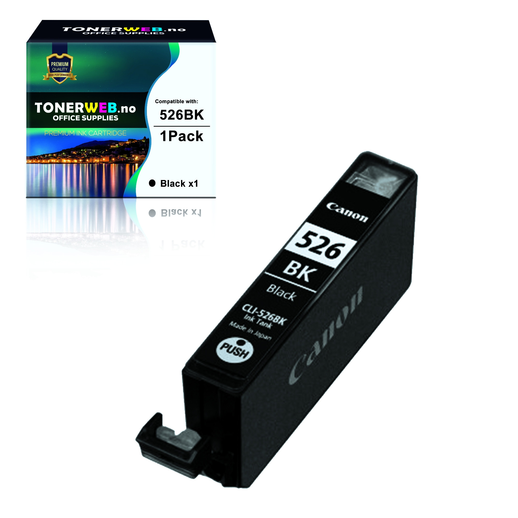 Canon CLI-526 BK (svart) blekkpatron 9 ml - kompatibel