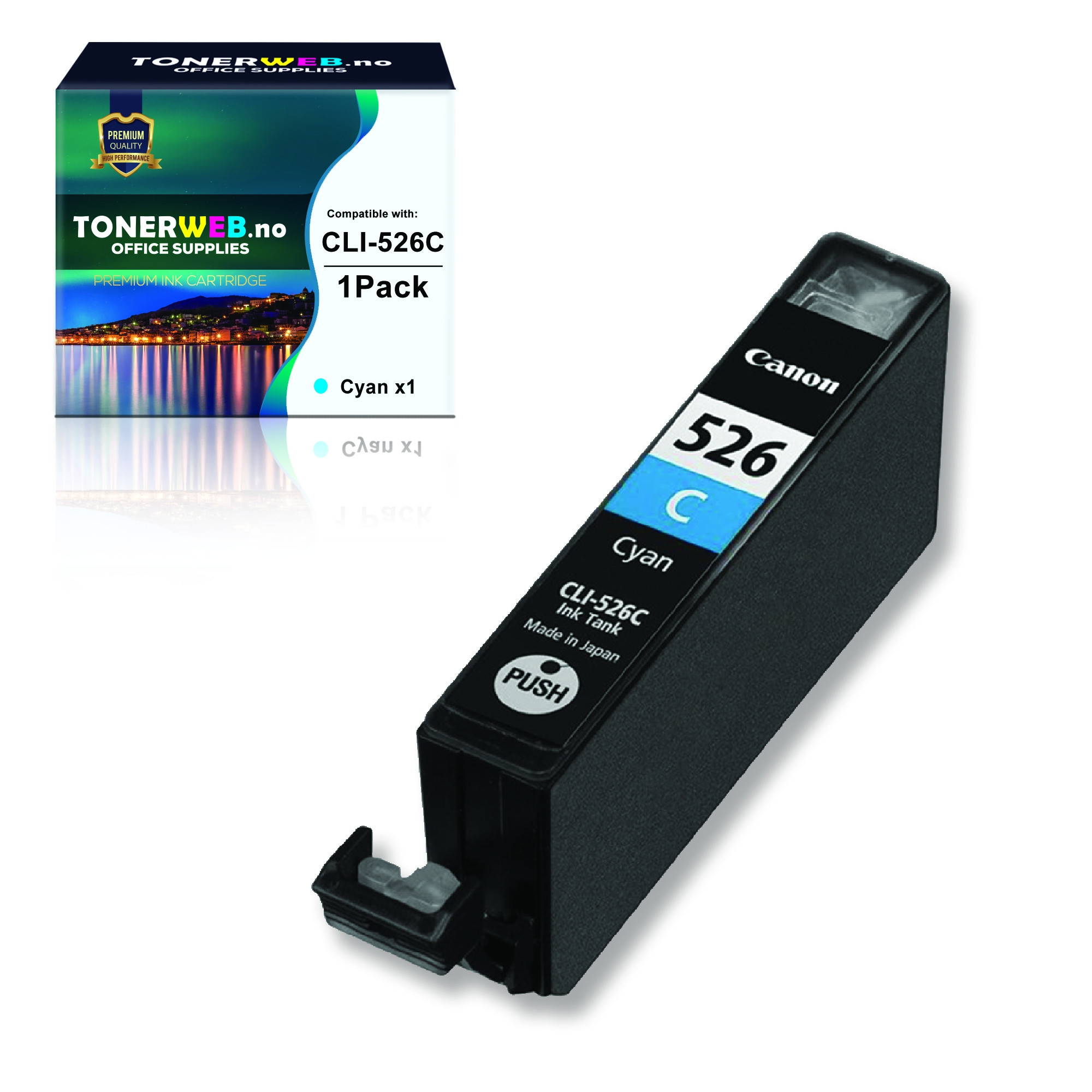Canon CLI-526 C (cyan) blekkpatron 9 ml - kompatibel