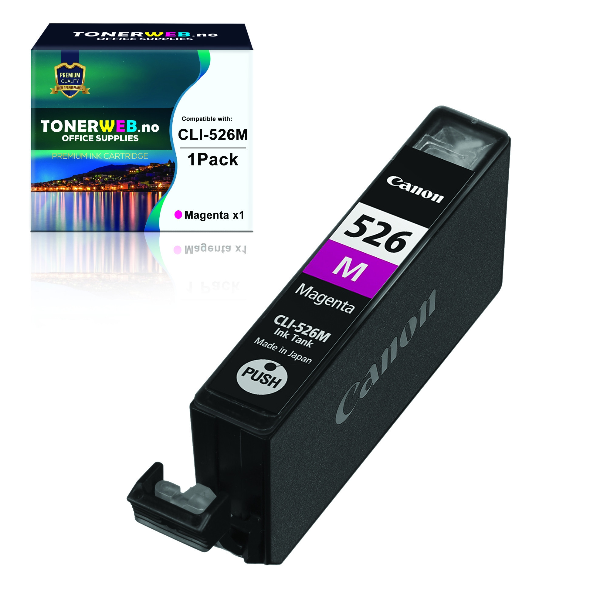 Canon CLI-526 M (magenta) blekkpatron 9 ml - kompatibel
