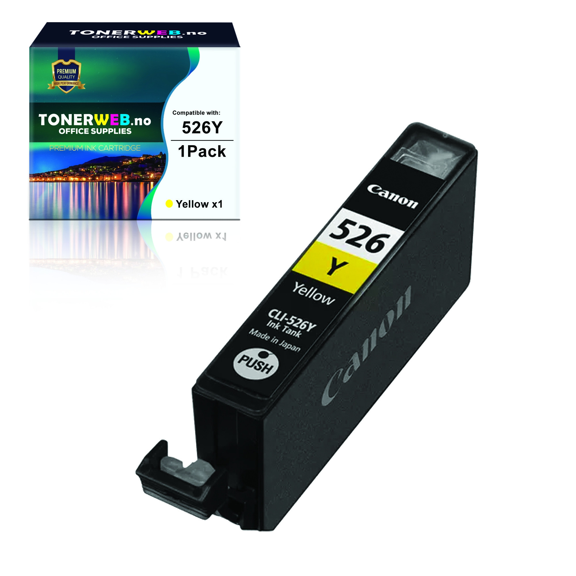 Canon CLI-526 Y (gul) blekkpatron 9 ml - kompatibel