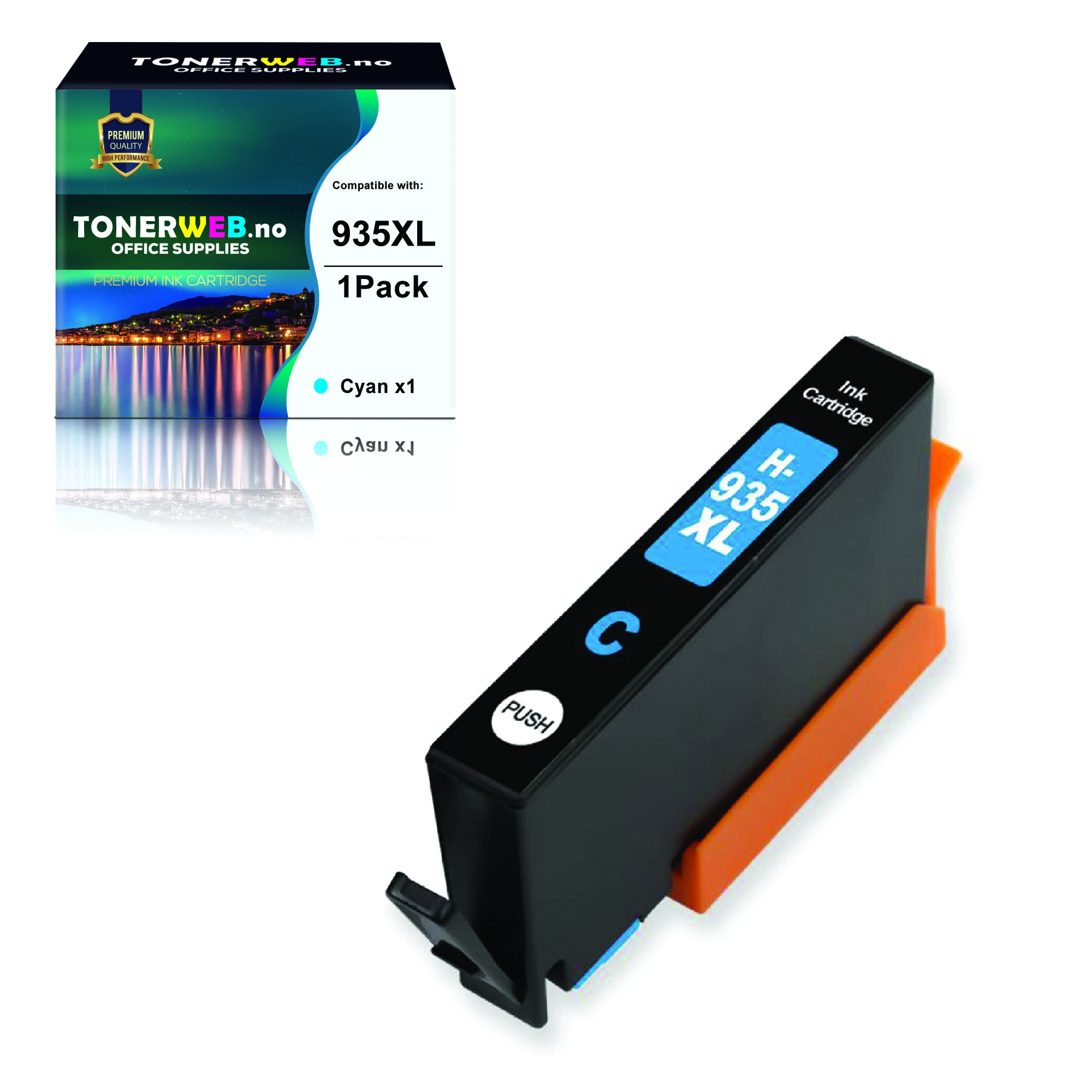 HP 935XL C (cyan) blekkpatron 14,6 ml - kompatibel