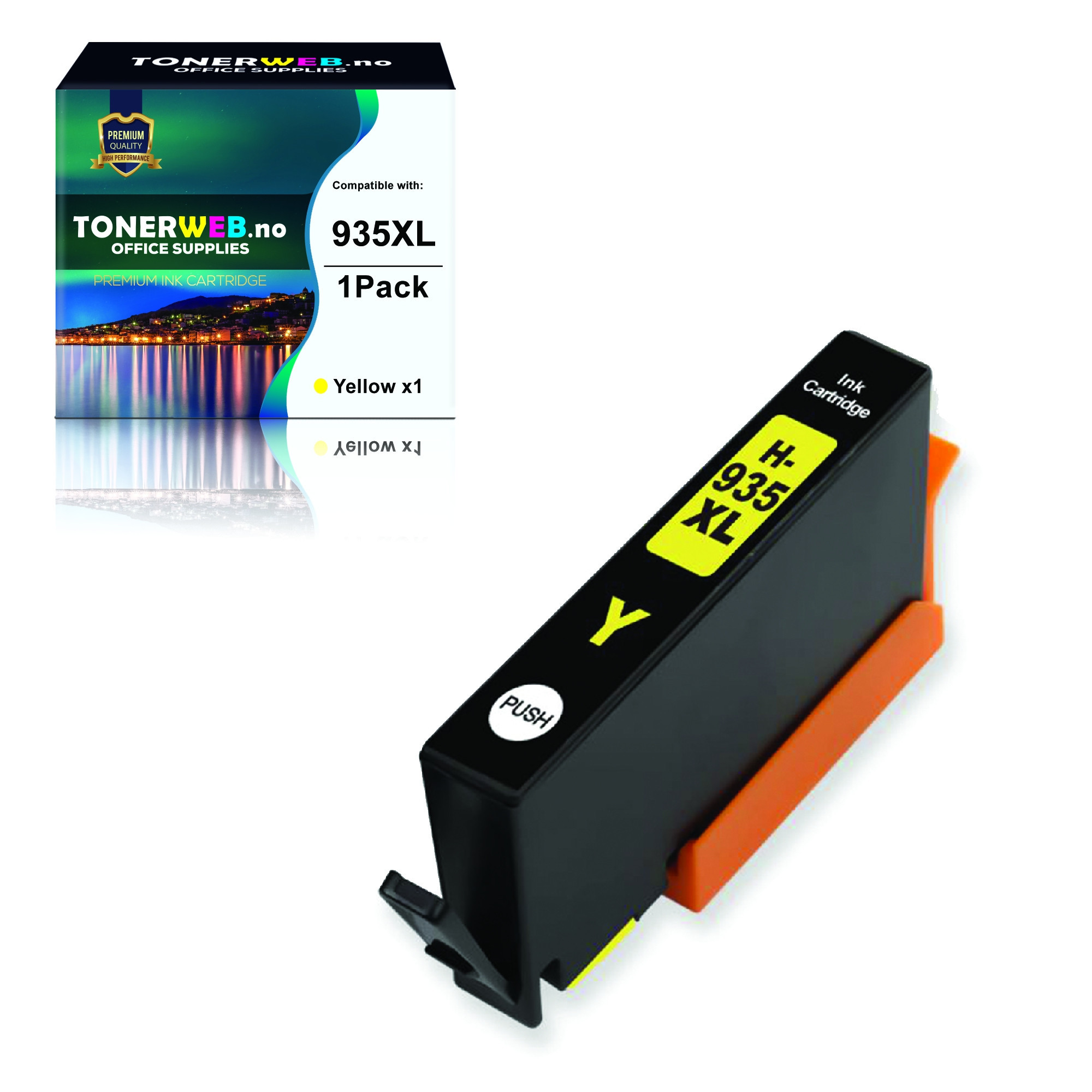 HP 935XL Y (gul) blekkpatron 14,6 ml - kompatibel