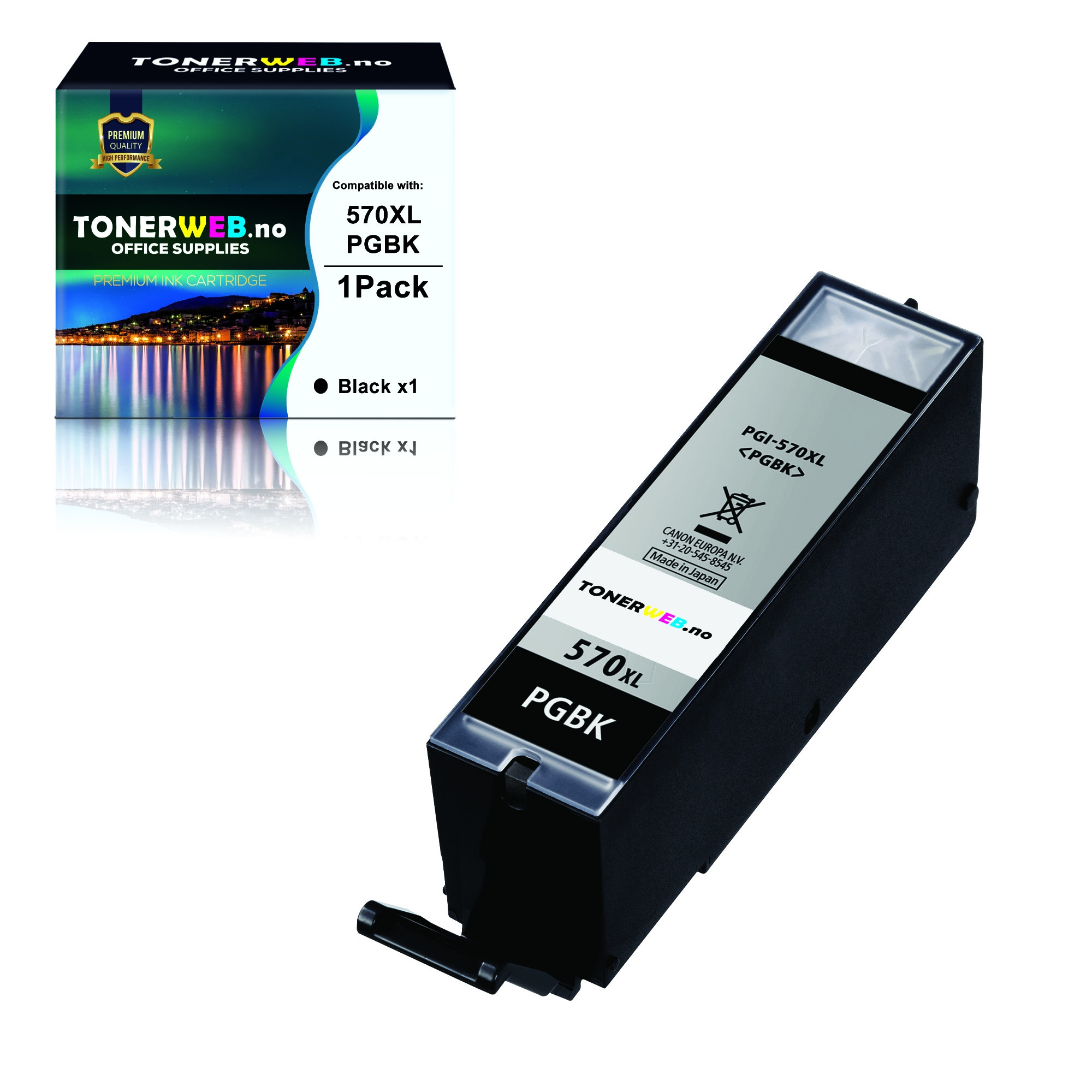 Canon PGI-570XL BK (svart) blekkpatron 25 ml - kompatibel