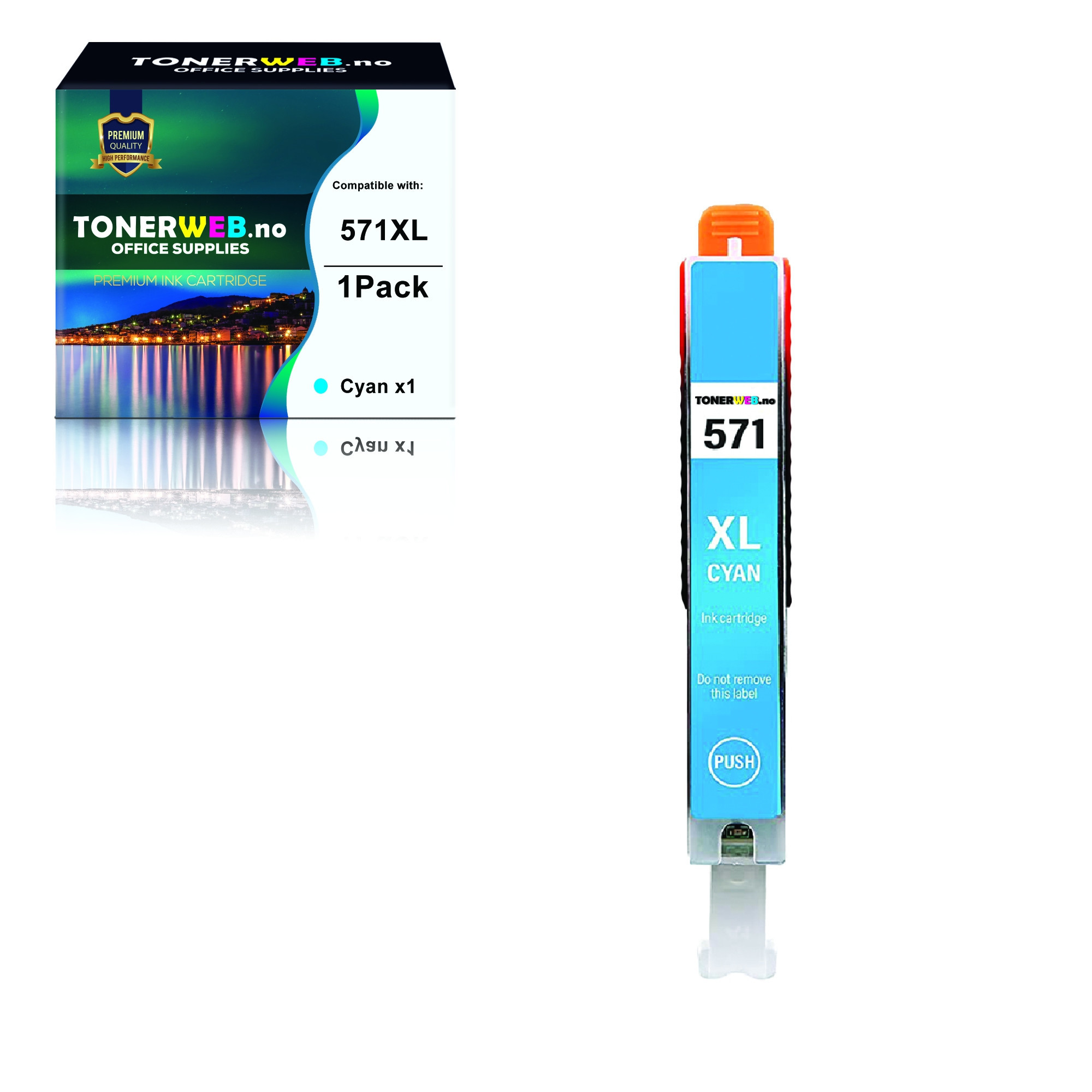 Canon CLI-571XL C (cyan) blekkpatron 12,2 ml - kompatibel