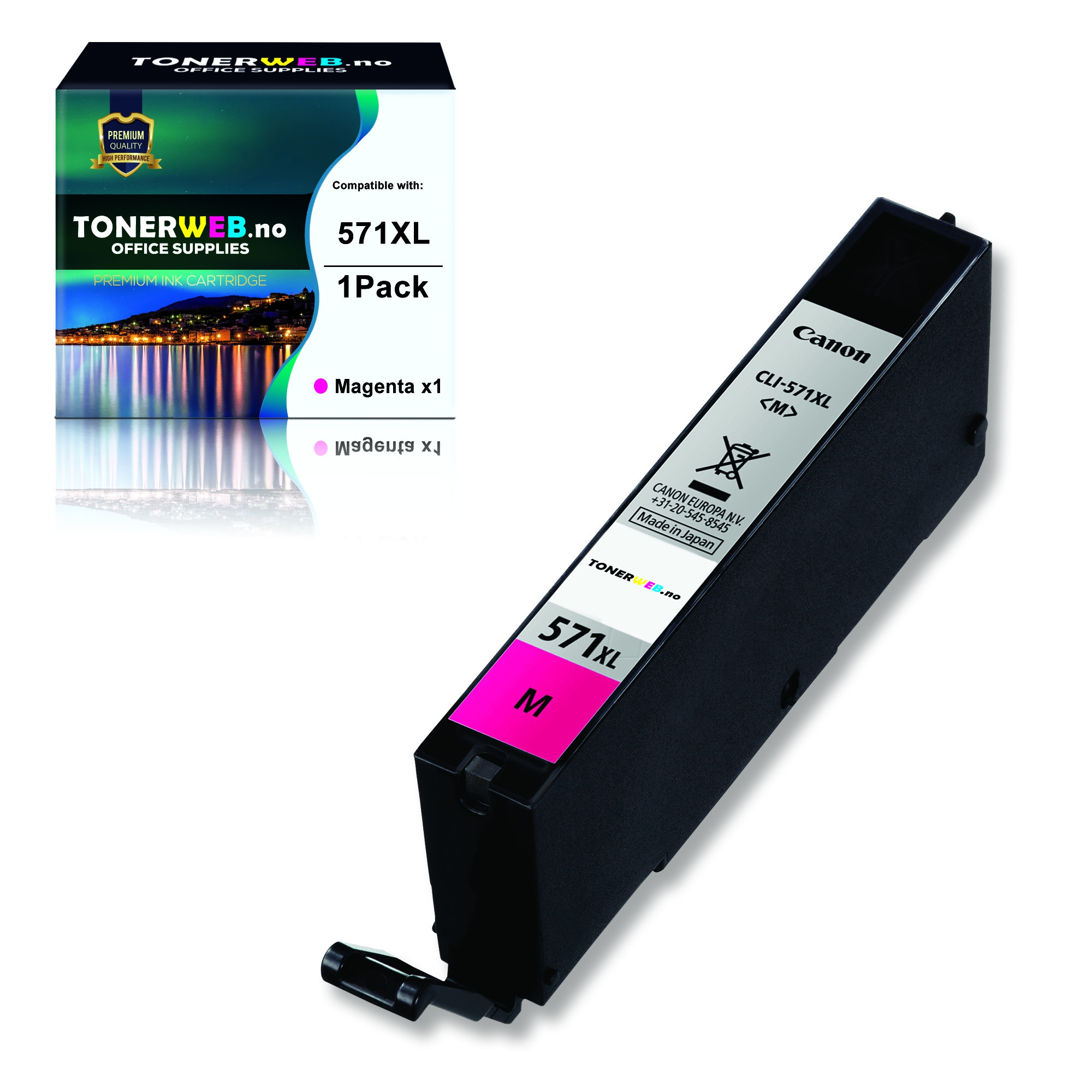Canon CLI-571XL M (magenta) blekkpatron 12,2 ml - kompatibel