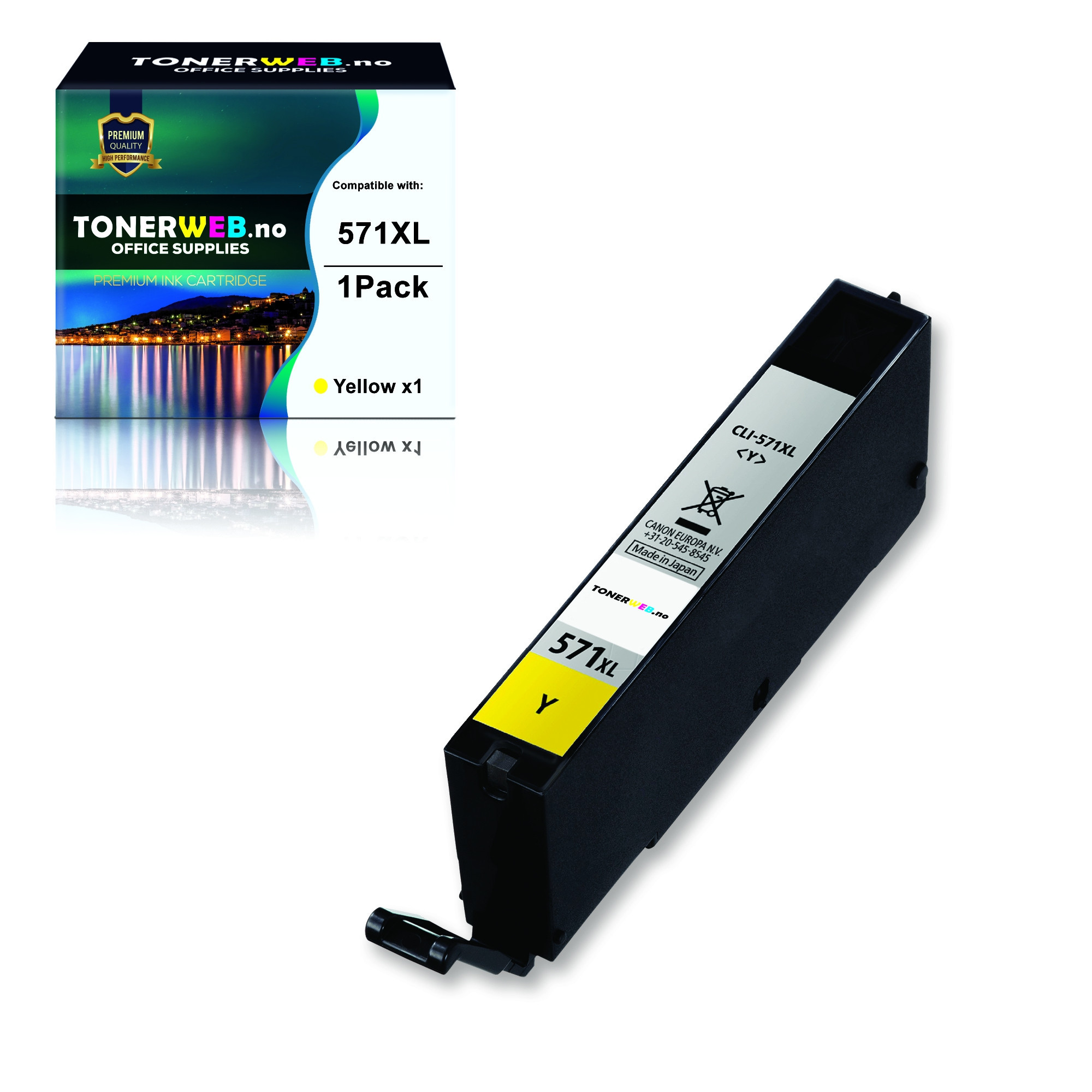 Canon CLI-571XL Y (gul) blekkpatron 12,2 ml - kompatibel
