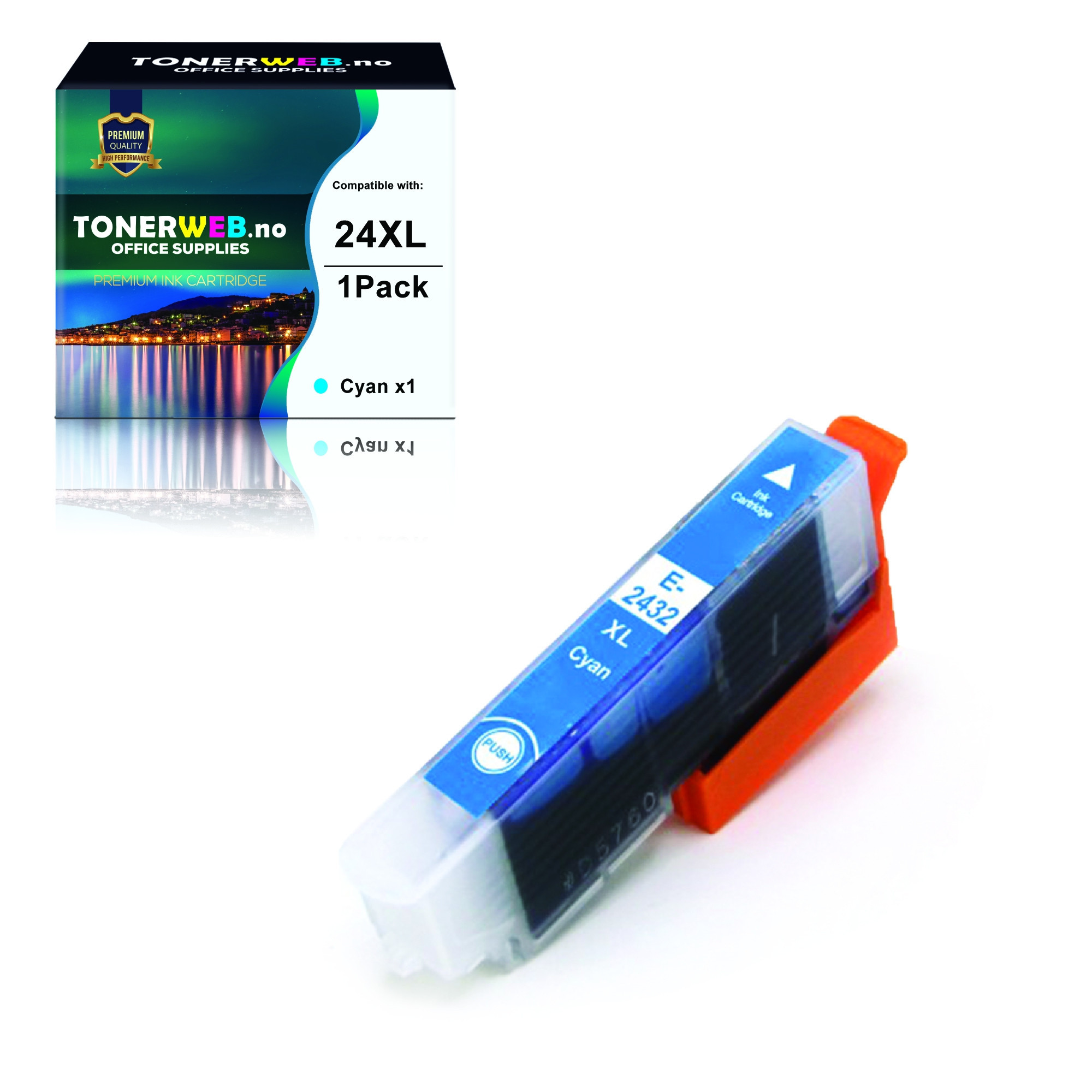 Epson Blekkpatron Cyan 24XL (13,8 ml) - Erstatter T2432