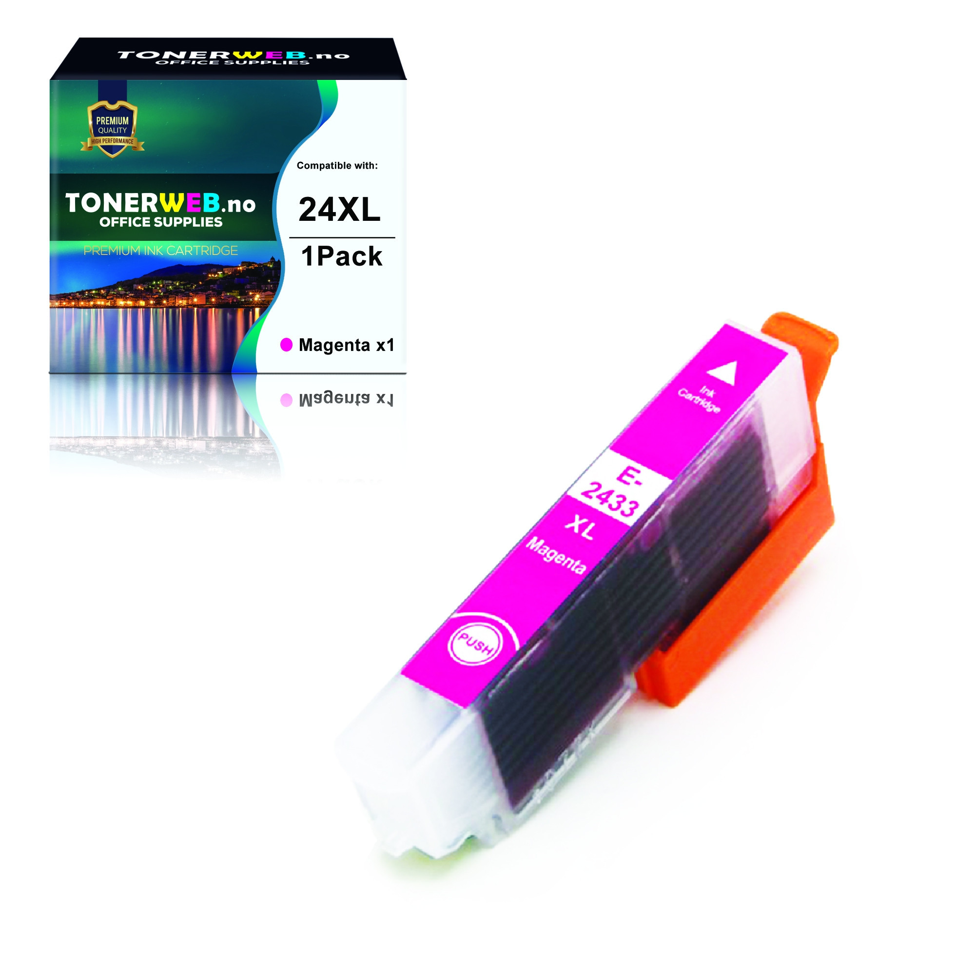 Epson Blekkpatron Magenta 24XL (13,8 ml) - Erstatter T2433