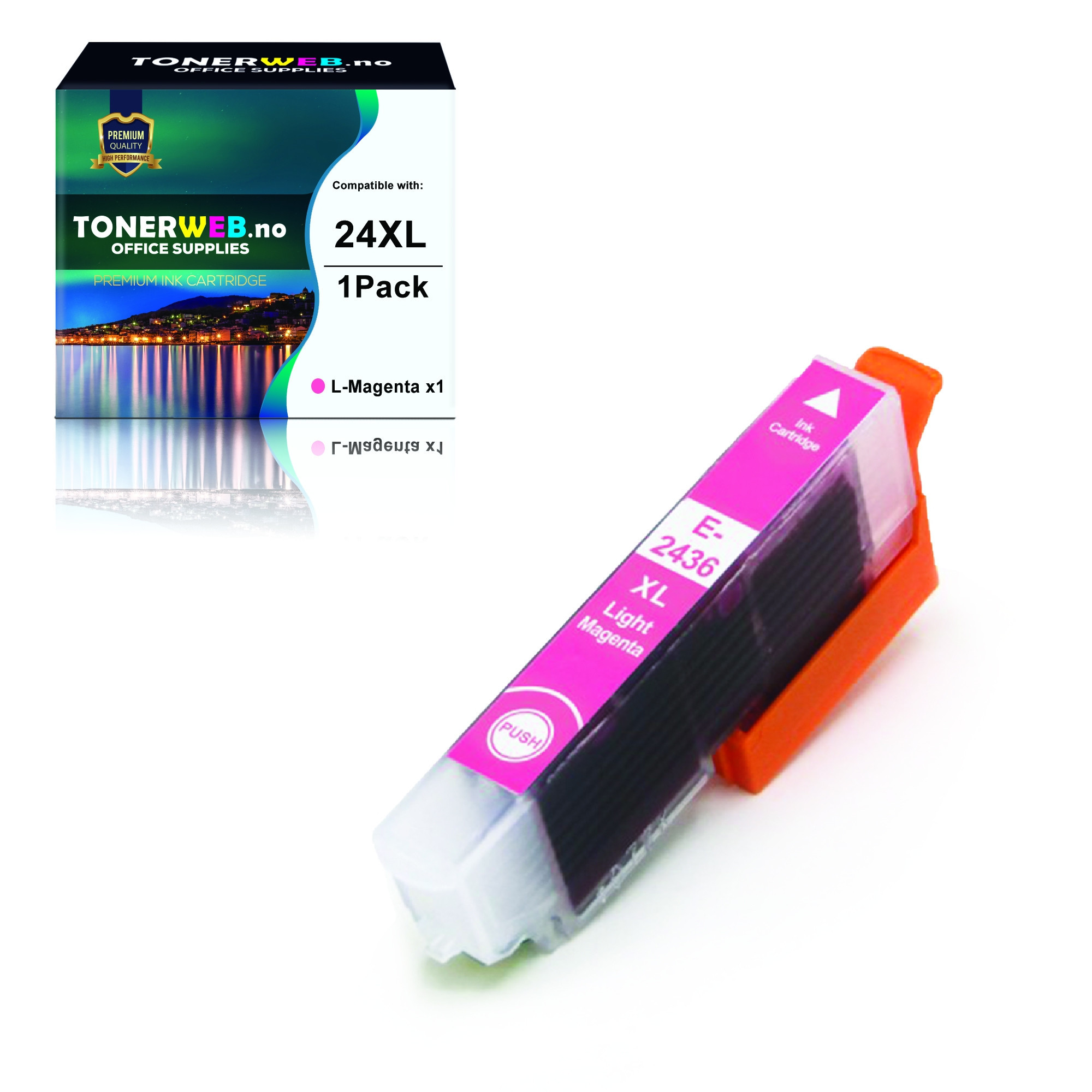 Epson Blekkpatron Lys Magenta 24XL (13,8 ml) - Erstatter T2436