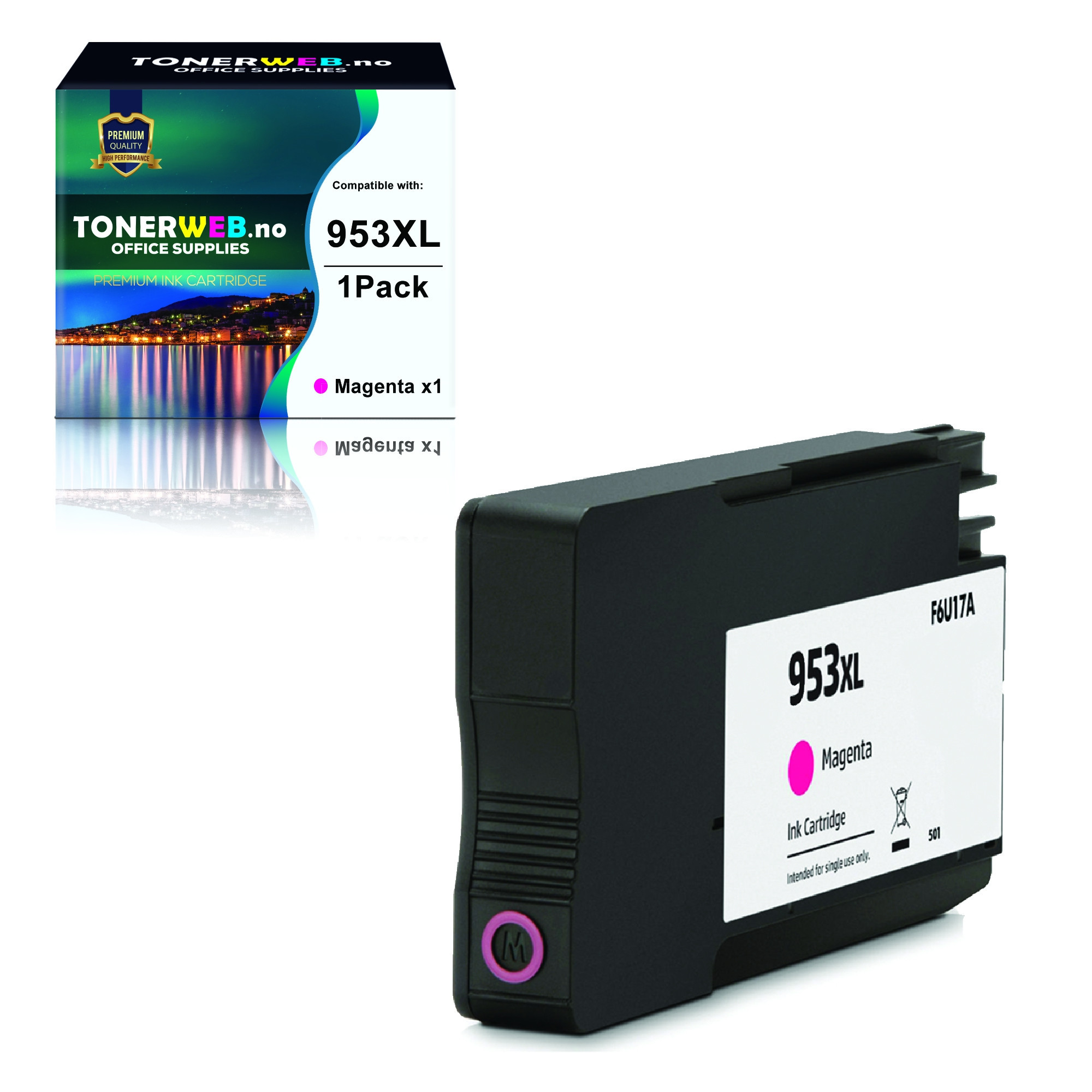 HP 953XL M (magenta) blekkpatron 1600 sider - kompatibel