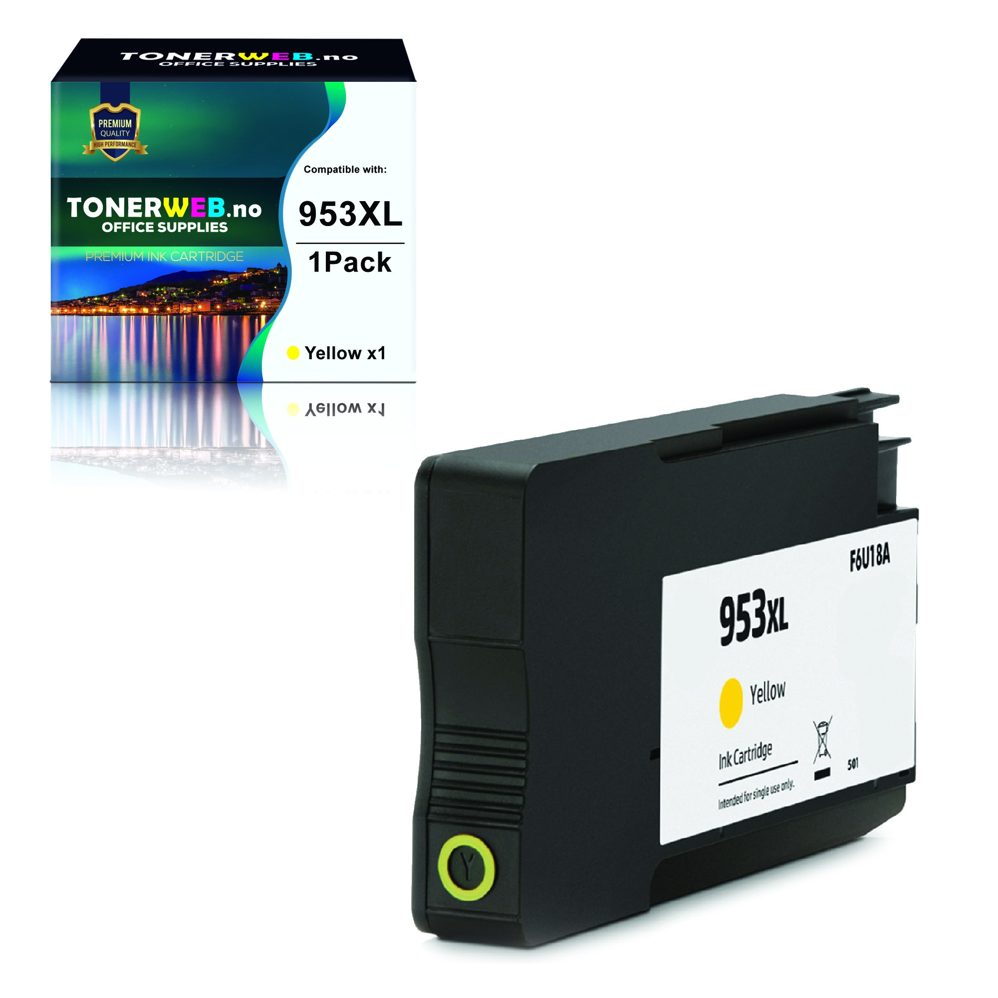 HP 953XL Y (gul) blekkpatron 1600 sider - kompatibel
