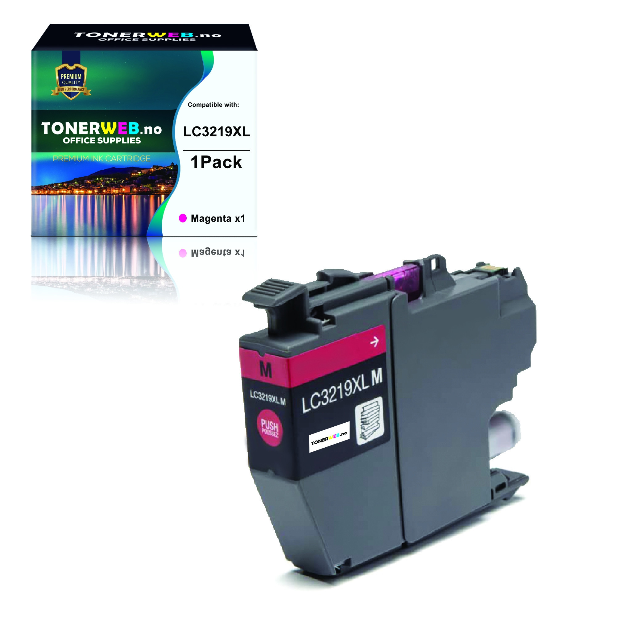 Brother LC3219XL M (magenta) blekkpatron 1500 sider - kompatibel
