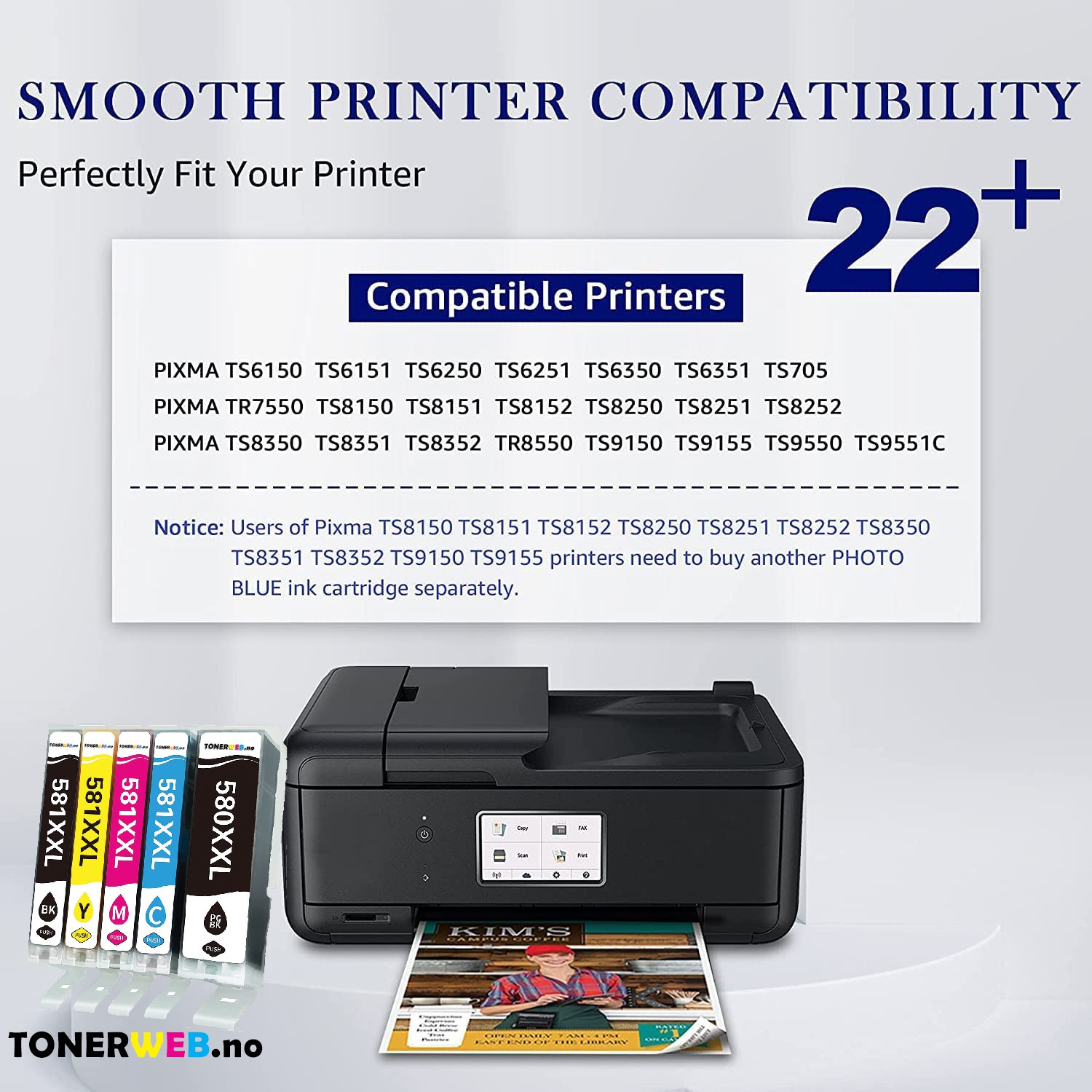 Canon XXL PGI-580/ XXL CLI-581 C/M/Y/BK/PGBK multipack • 2078C007 - Erstatter