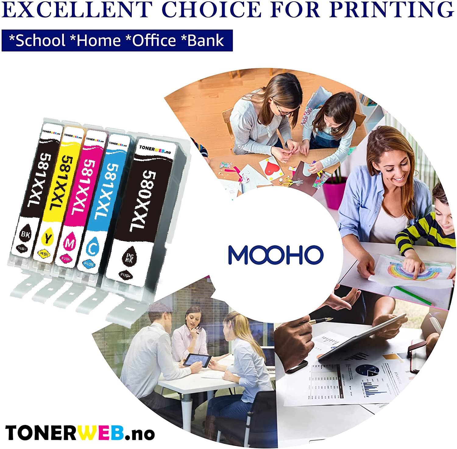 Canon XXL PGI-580/ XXL CLI-581 C/M/Y/BK/PGBK multipack • 2078C007 - Erstatter