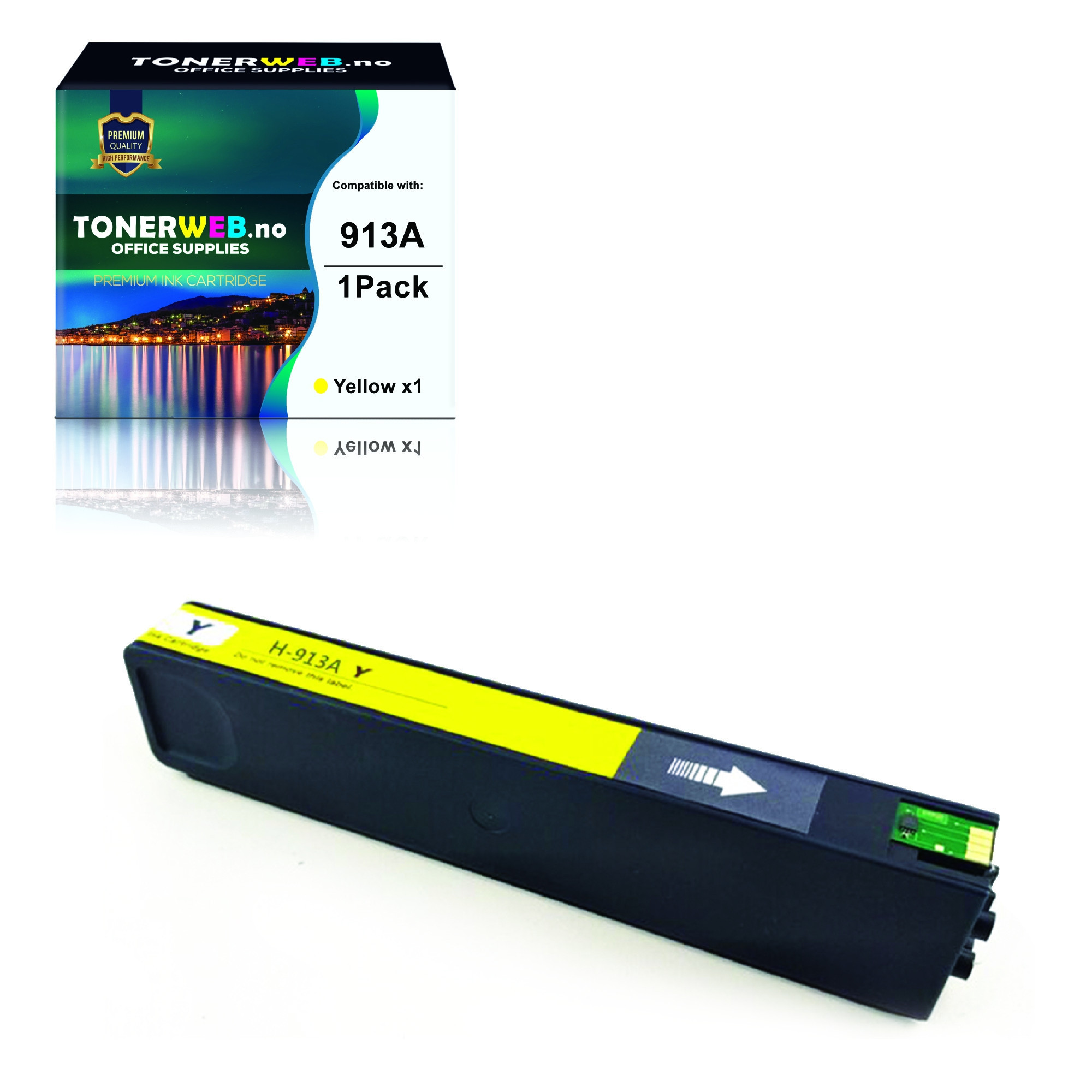 HP 913A Y (gul) blekkpatron 3000 sider - kompatibel