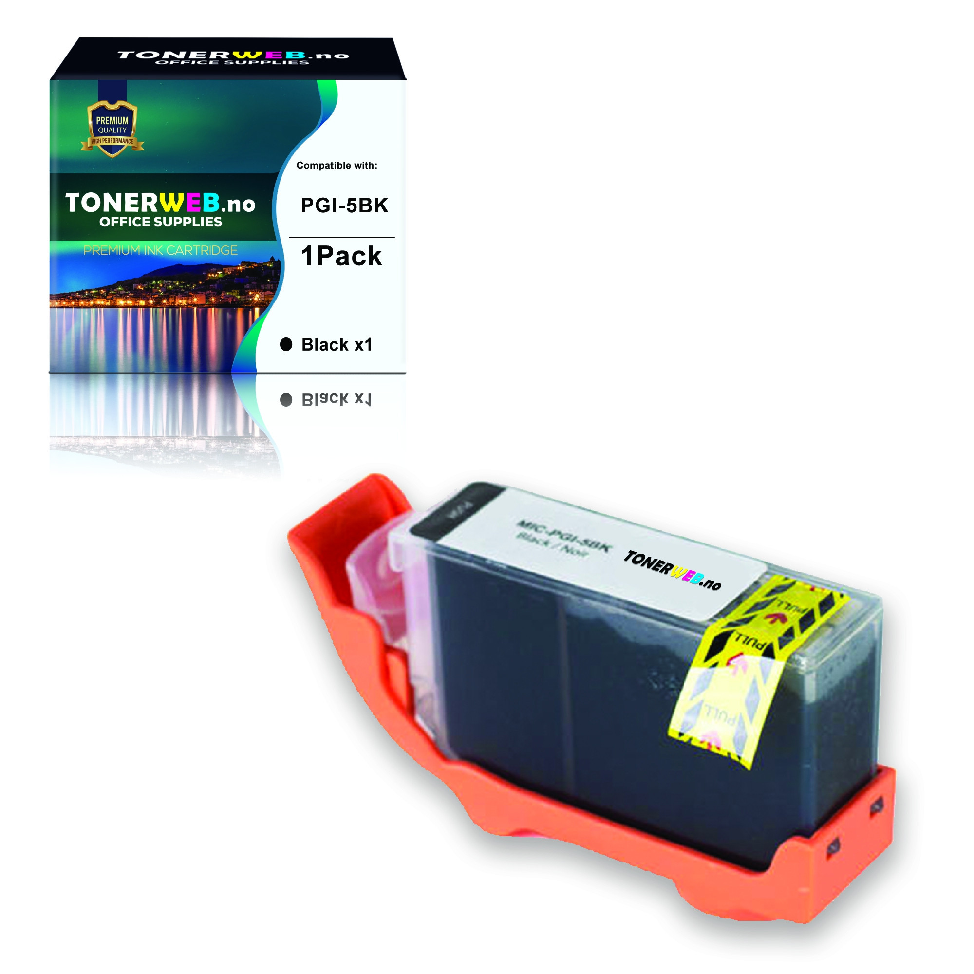 Canon Blekkpatron Sort PGI-5BK (360 sider, 26,8 ml) - Erstatter 0628B001