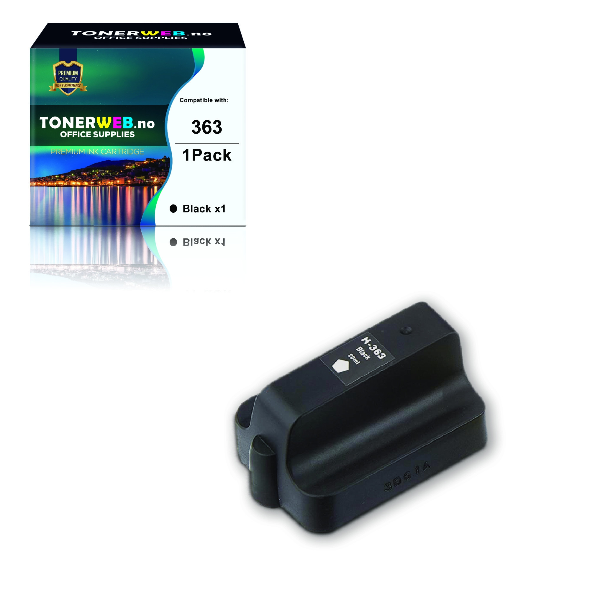 BildeHP 363XL BK (svart) blekkpatron 34 ml - kompatibel