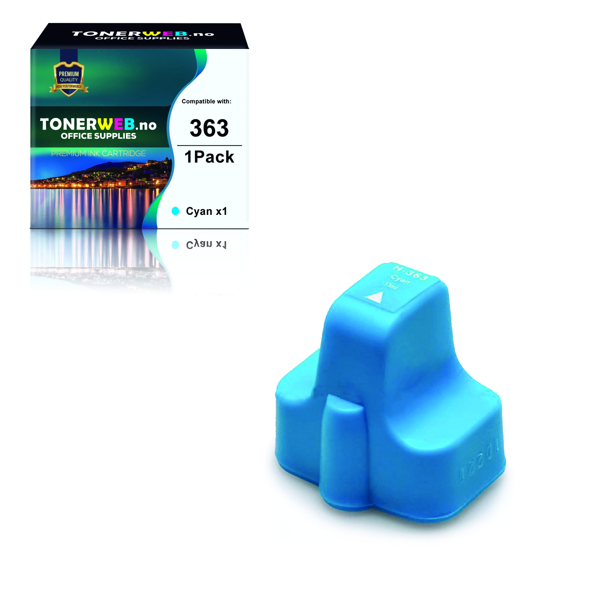 Bilde Blekkpatron, erstatter HP Cyan 363 (11,4 ml)