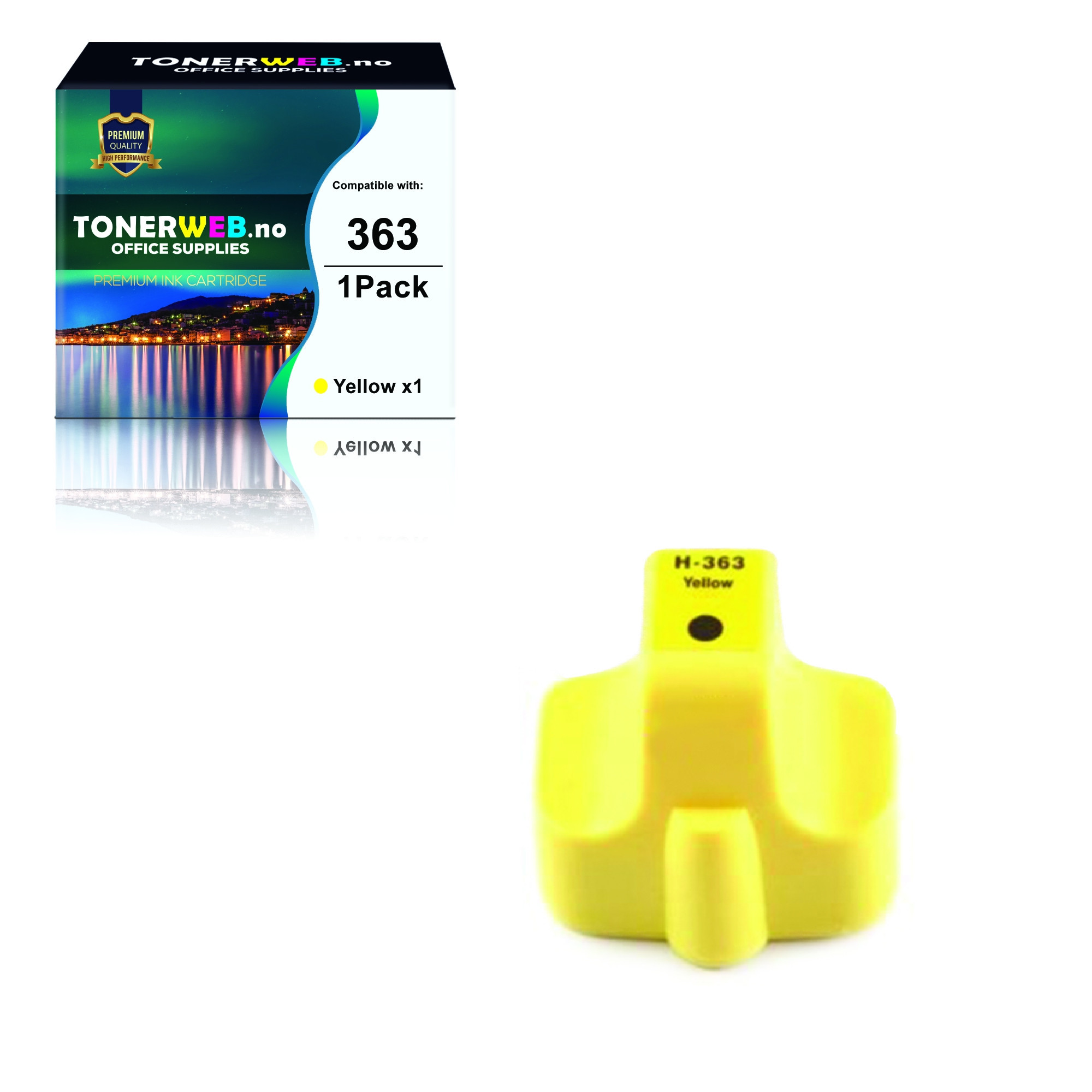 BildeHP 363 Y (gul) blekkpatron 11,4 ml - kompatibel